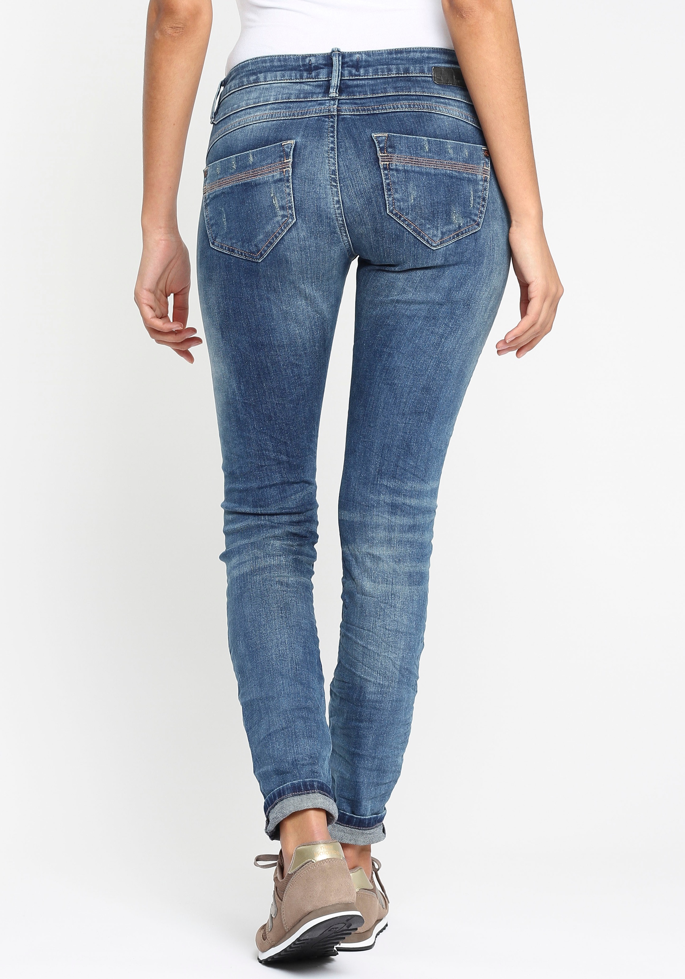 GANG Skinny-fit-Jeans "94NELE", mit gekreuzten Gürtelschlaufen vorne am Bun günstig online kaufen