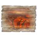 Artland Holzbild »Herde von Giraffen im Sonnenuntergang«, Wildtiere, (1 St.)