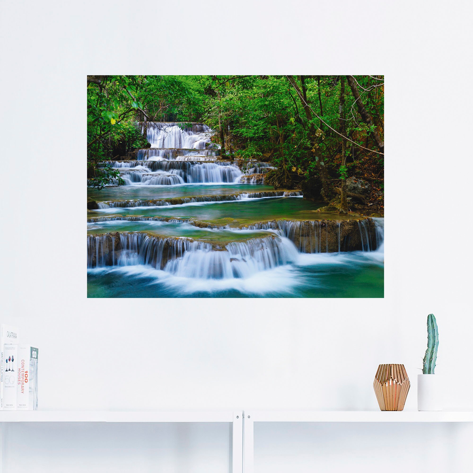 Artland Wandbild Wasserfall«, »Tiefen als Größen Alubild, Wald bestellen versch. | Gewässer, Leinwandbild, in St.), oder Poster (1 Wandaufkleber BAUR