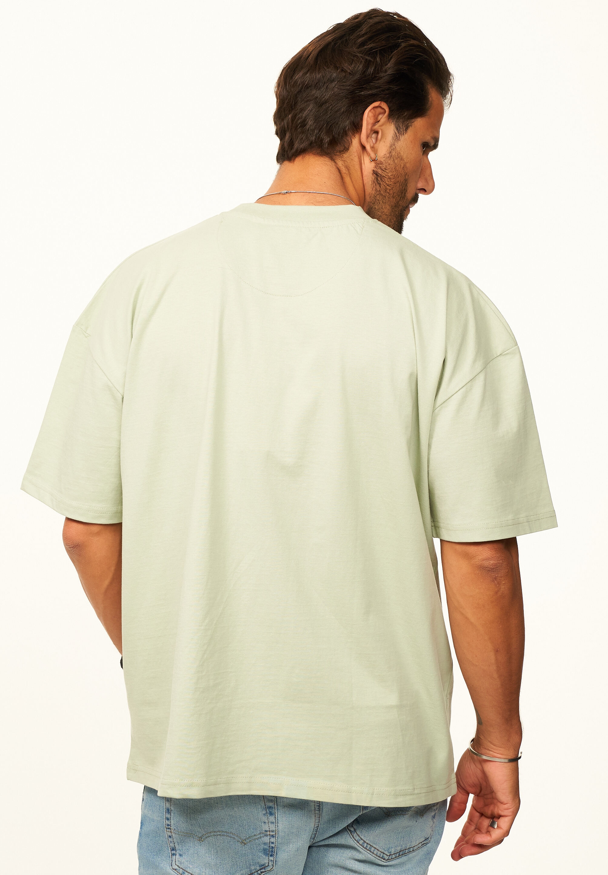 SOULSTAR T-Shirt »Kurzarm Oversize aus 100% Baumwolle mit Rundhalsausschnitt Crew Neck für Herren« Basic Oberteil Crew-Neck kurzärmlig aus 100% Baumwolle für Männer