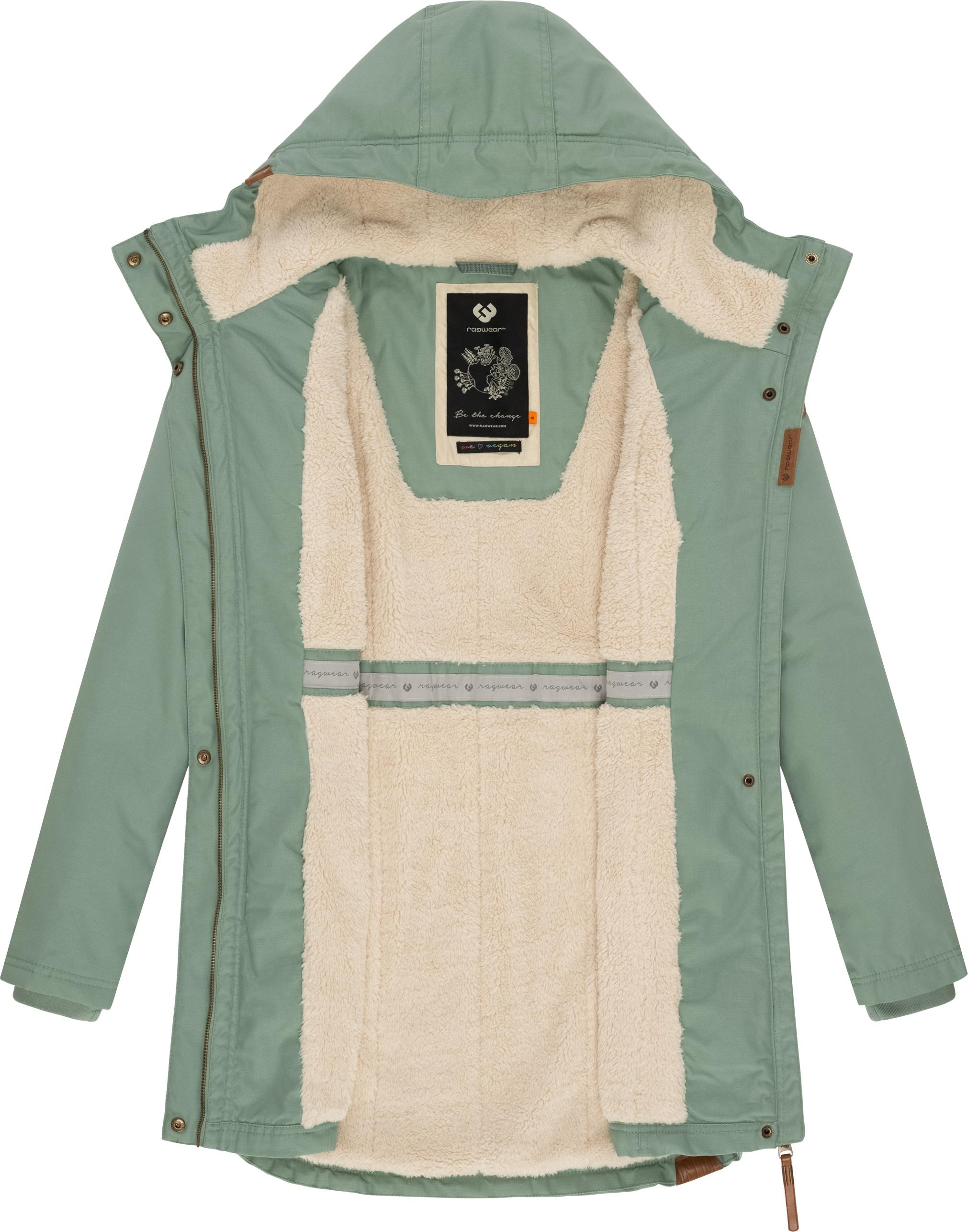 Ragwear Wintermantel »Elsie«, stylischer Winterparka mit Kapuze und Teddyfleece