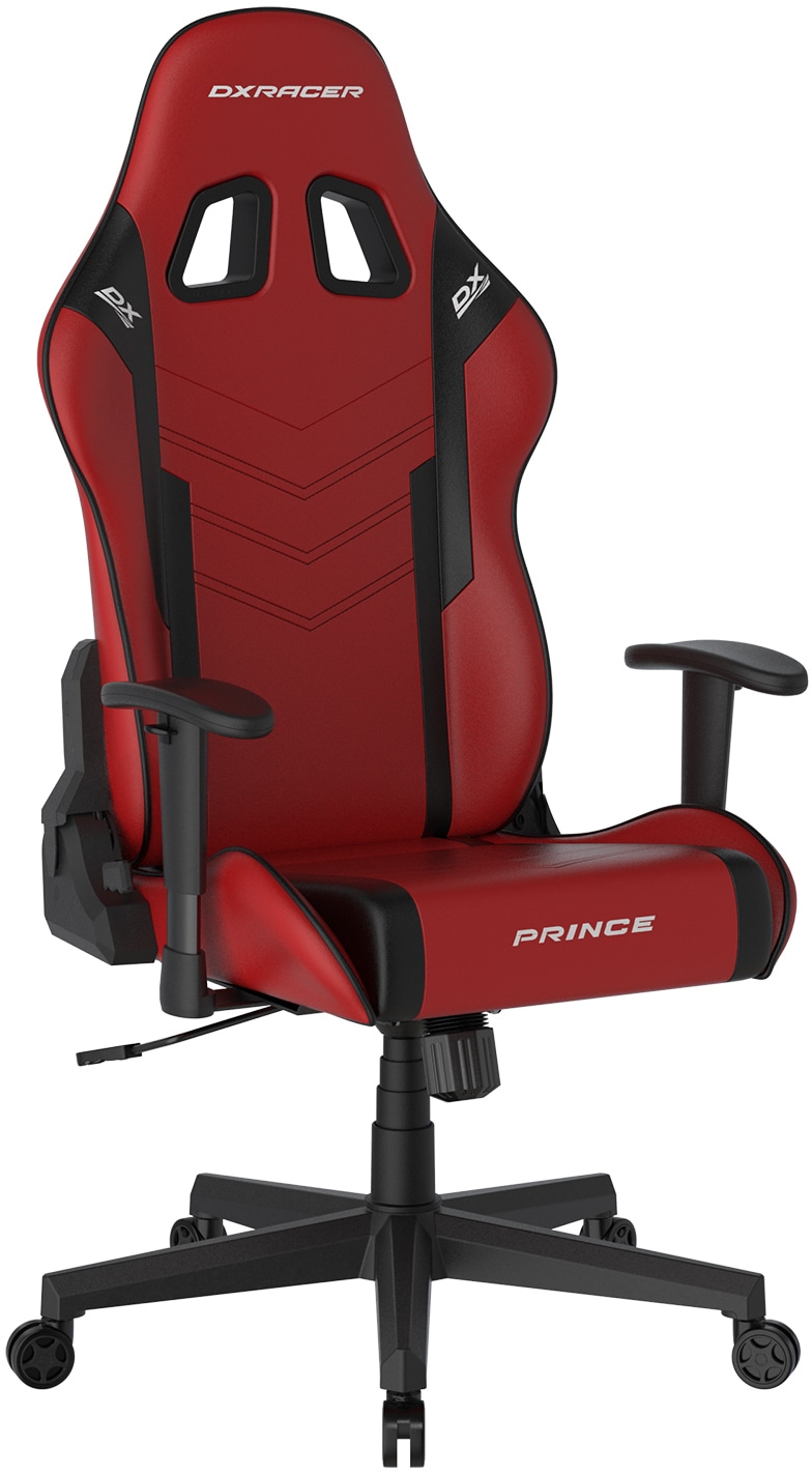 DXRacer Gaming-Stuhl »Prince Gaming Chair Regular L, PVC, rot schwarz«