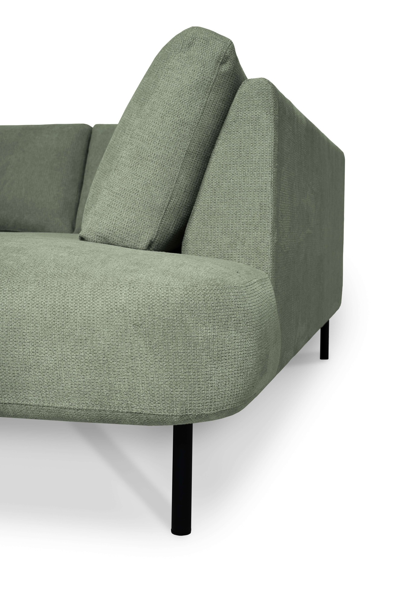 Places of Style Wohnlandschaft »Cesola«, in weichem Chenille-Stoff, Breite 327 cm, mit schwarzen Metallfüßen