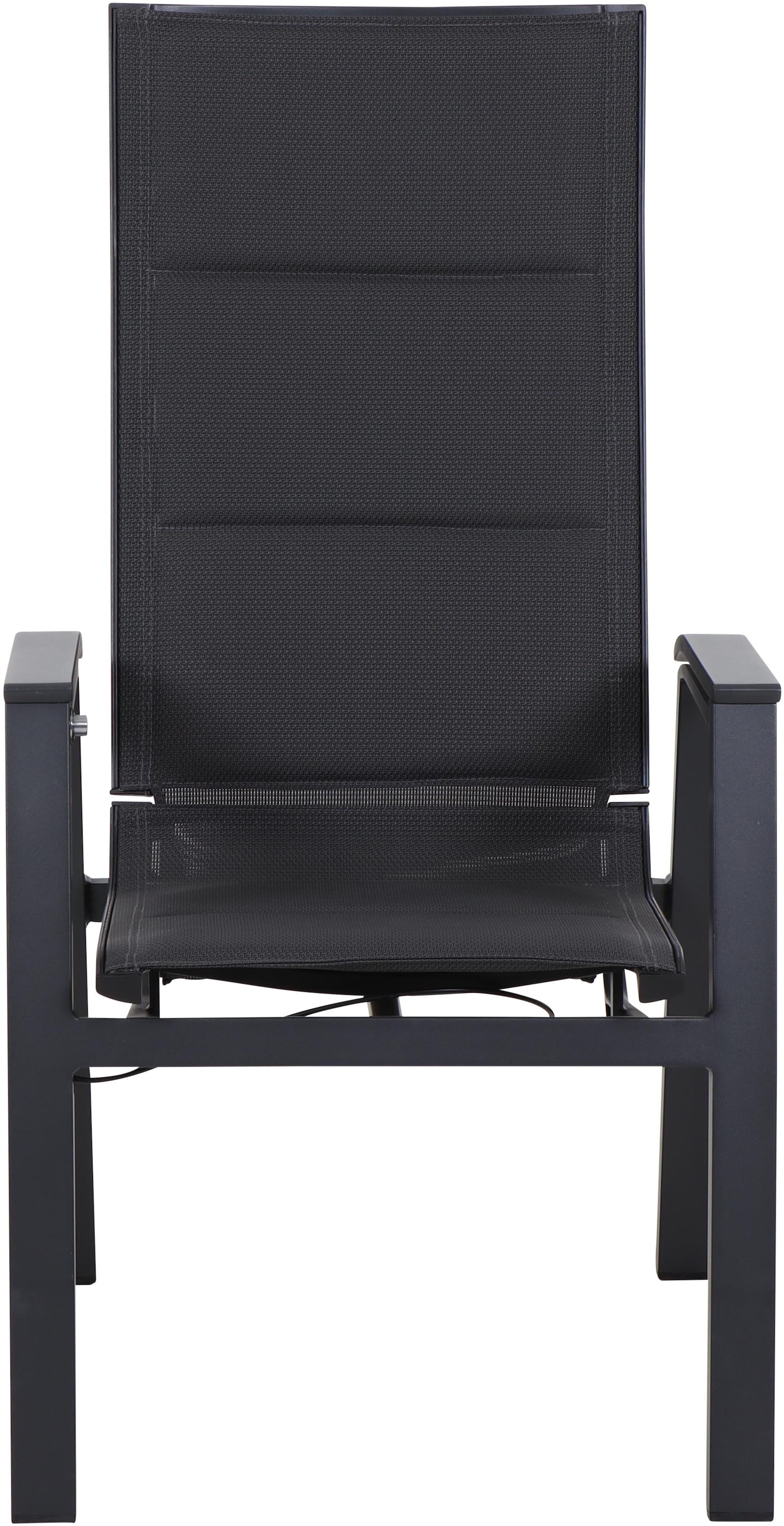 Siena Garden Gartensessel »MILANO Relax Move Sessel« Gestell aus Aluminium matt anthrazit, Bezug padded dunkelgrau