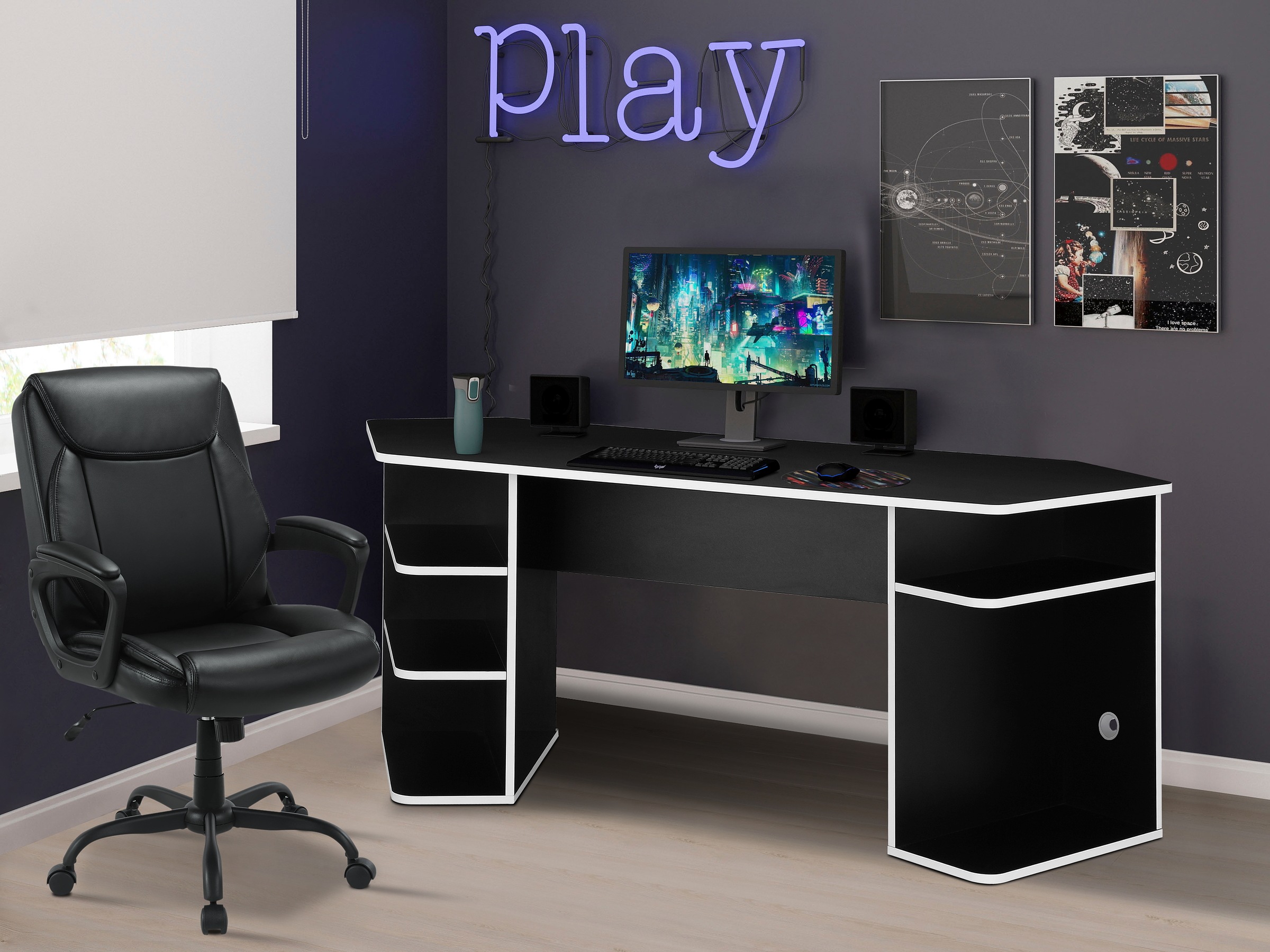 OTTO home Gamingtisch "Game, Computertisch, Eckschreibtisch", Towerfach, Ka günstig online kaufen