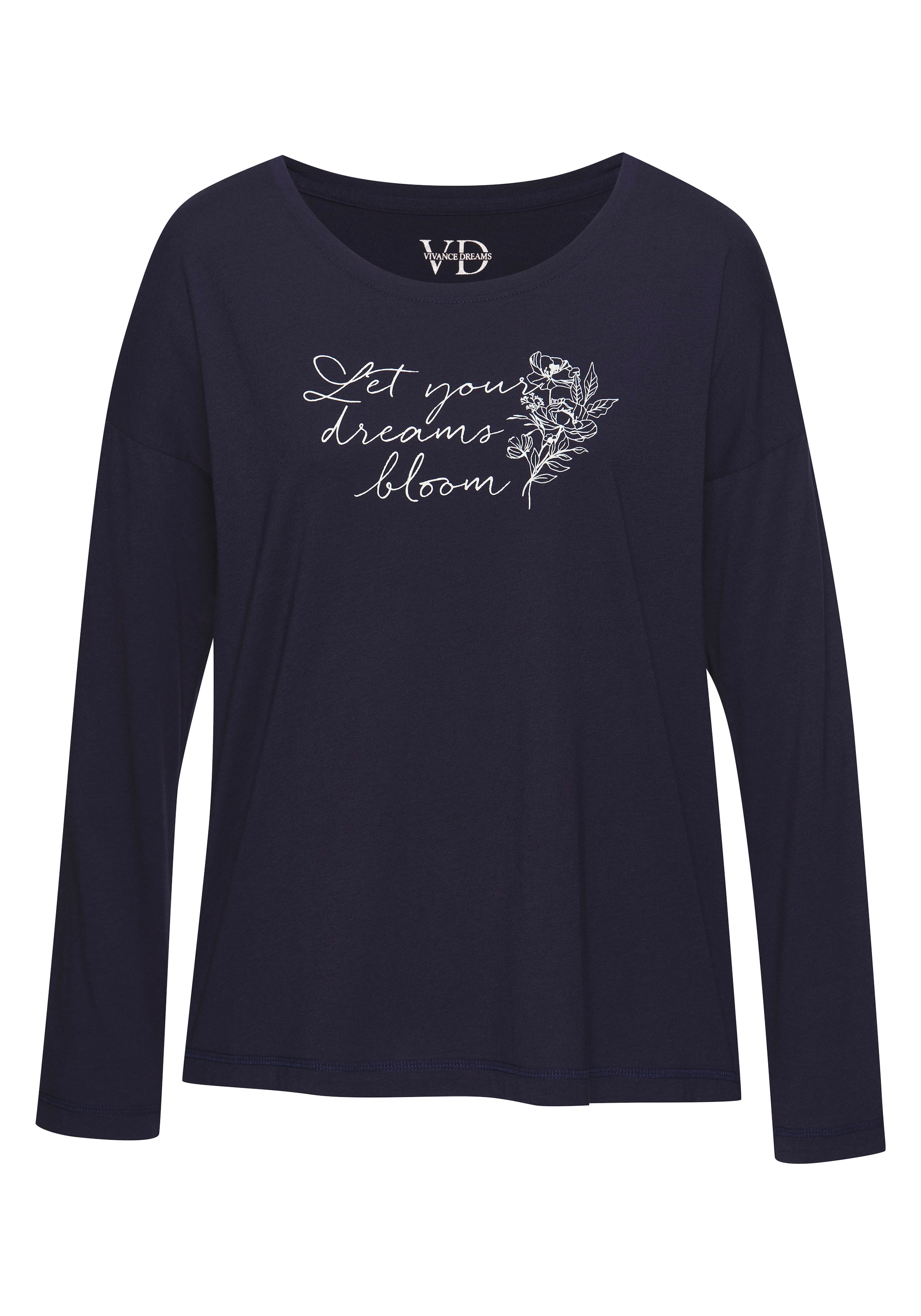 Vivance Dreams Pyjamaoberteil, mit Frontdruck