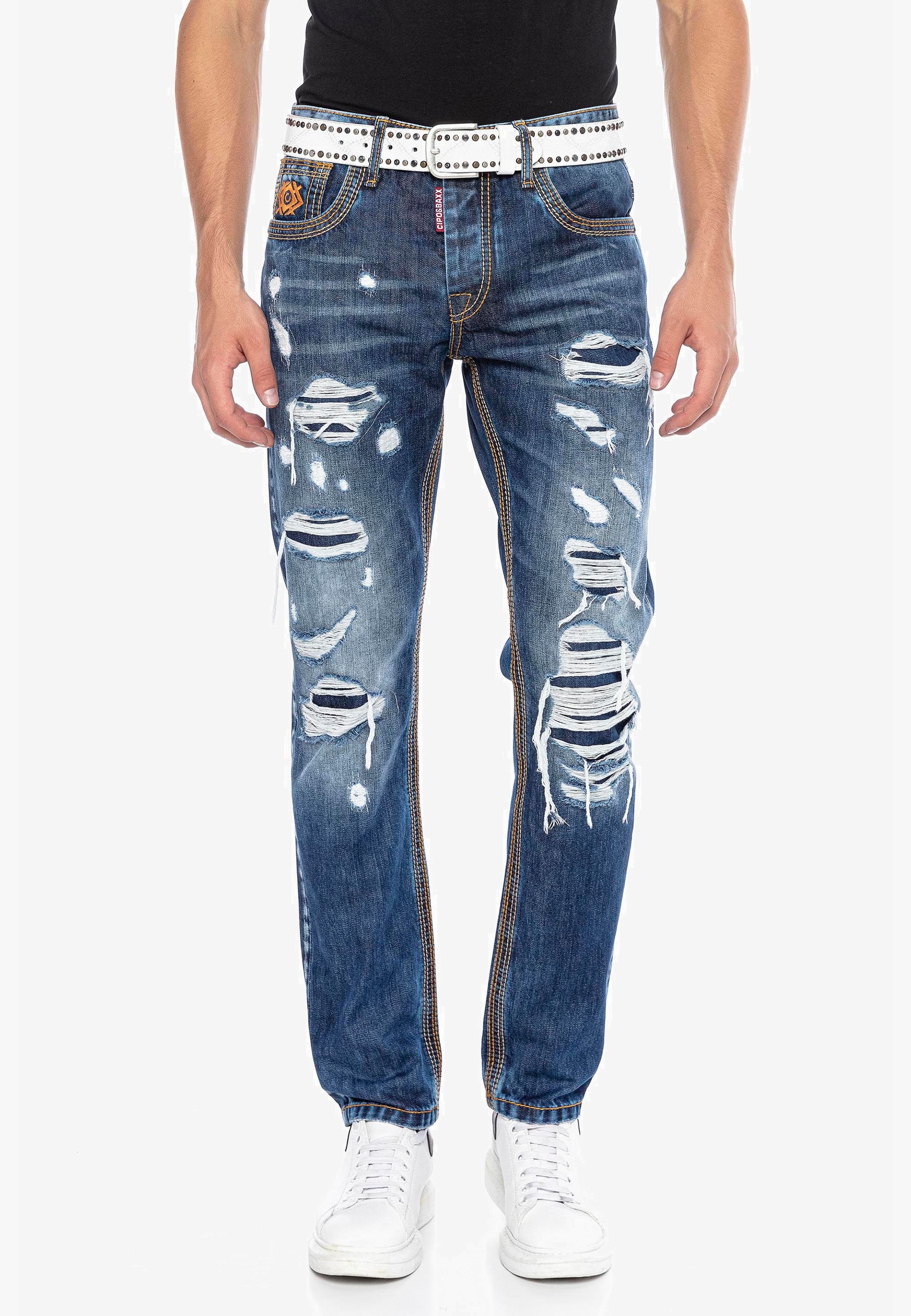 Straight-Jeans, im coolen Destroyed-Look