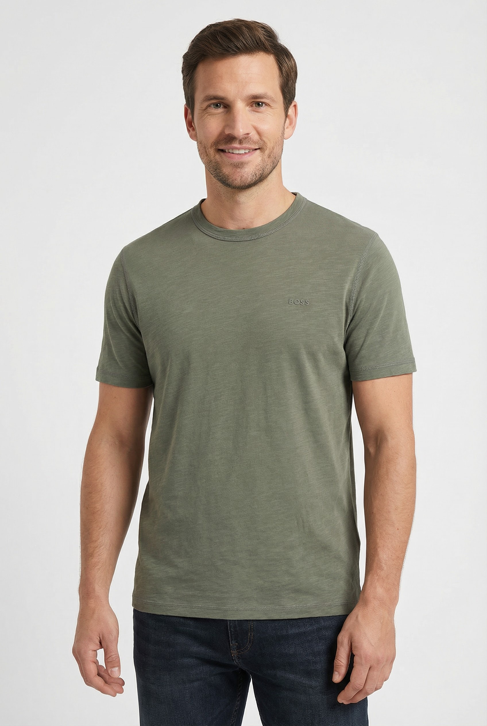 BOSS ORANGE T-Shirt "Tegood Regular Fit" 100% Baumwolle Logo on Chest Rundhals