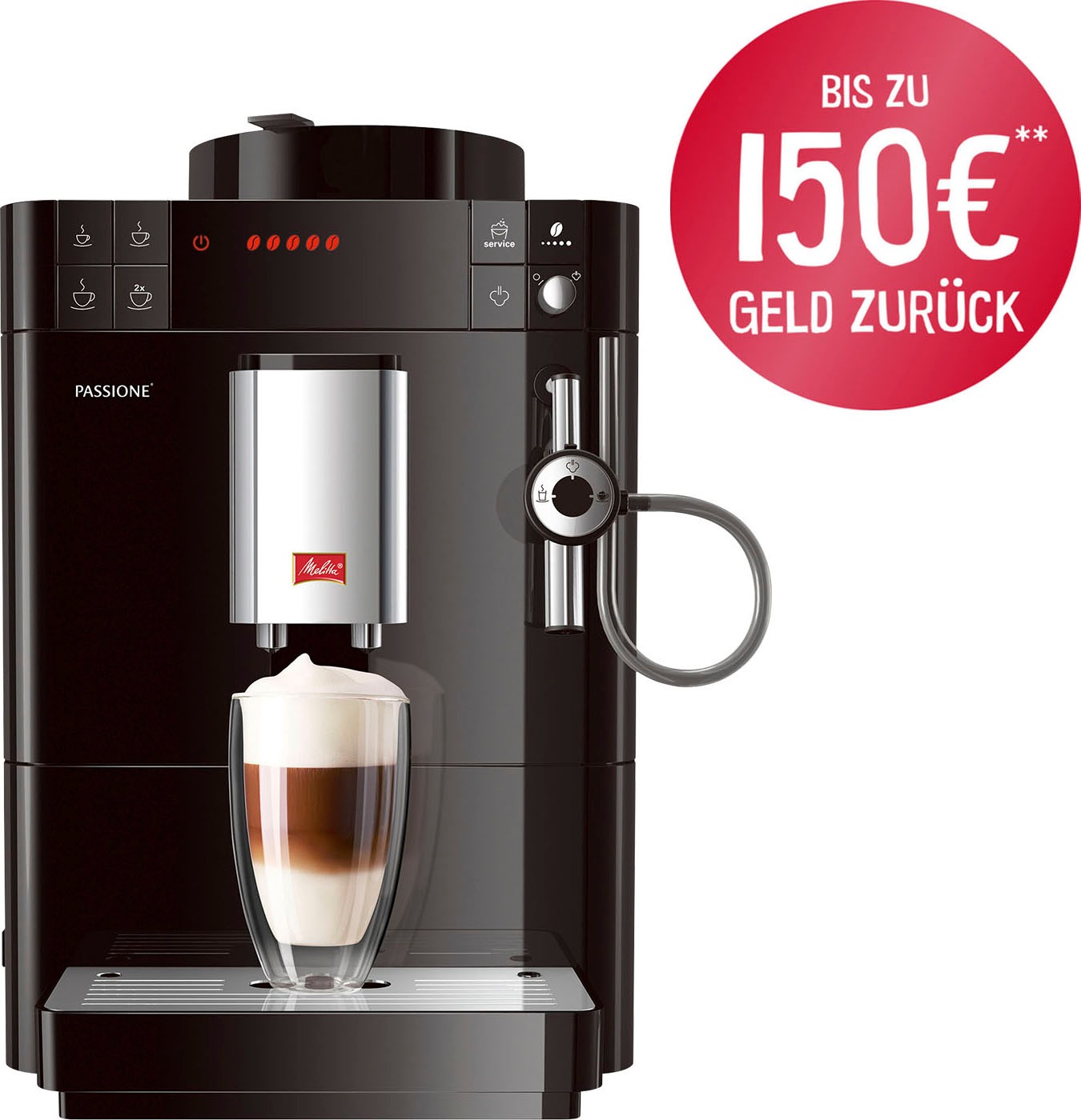 Melitta Kaffeevollautomat »Passione® F53/0-102 schwarz«, Tassengenau frisch  gemahlen, Service-Taste für Entkalkung & Reinigung online bestellen | BAUR