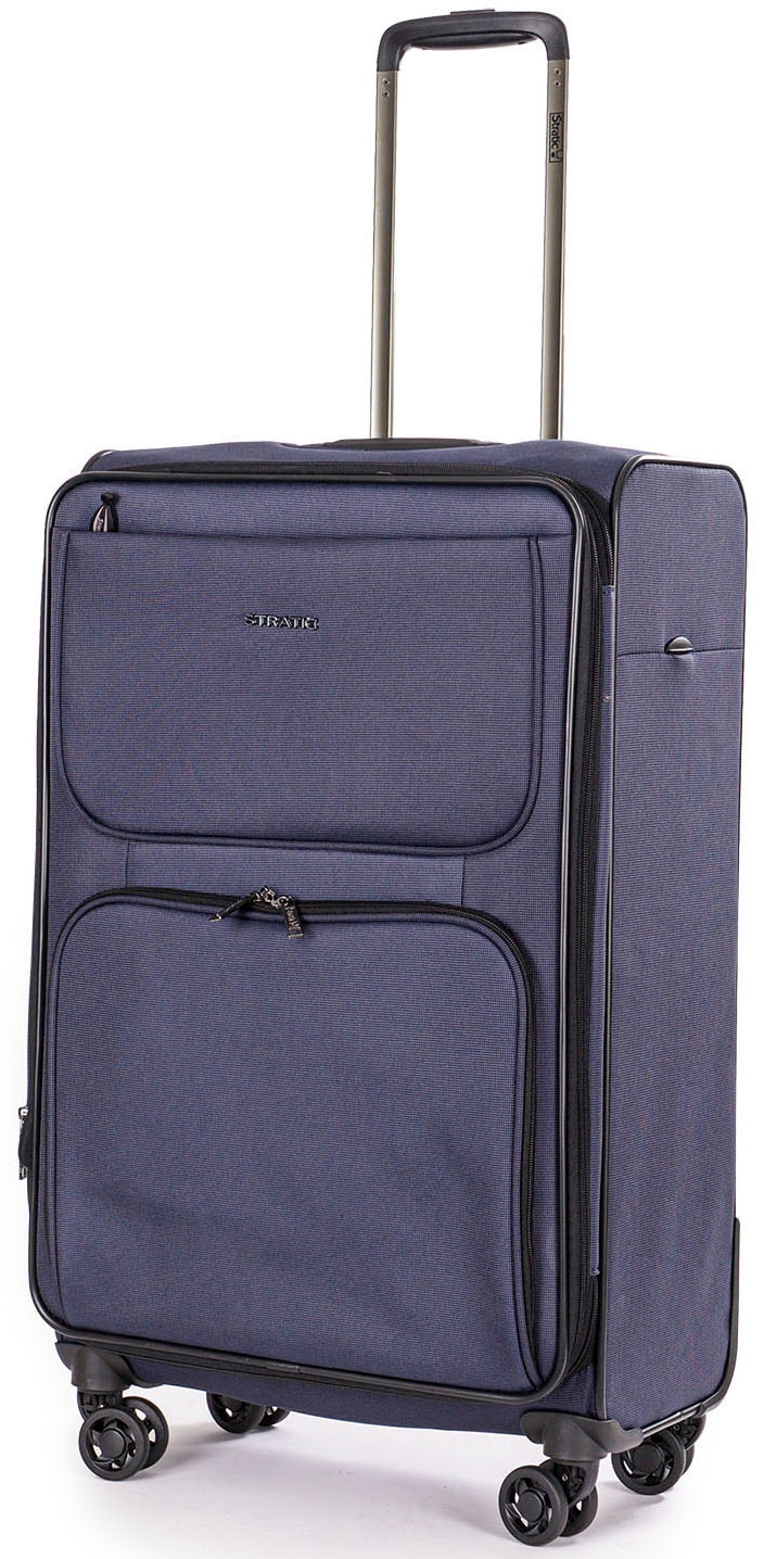 Stratic Weichgepäck-Trolley »Bendigo Light + M, navy«, 4 Rollen, Reisekoffer großer Koffer Aufgabegepäck TSA-Zahlenschloss