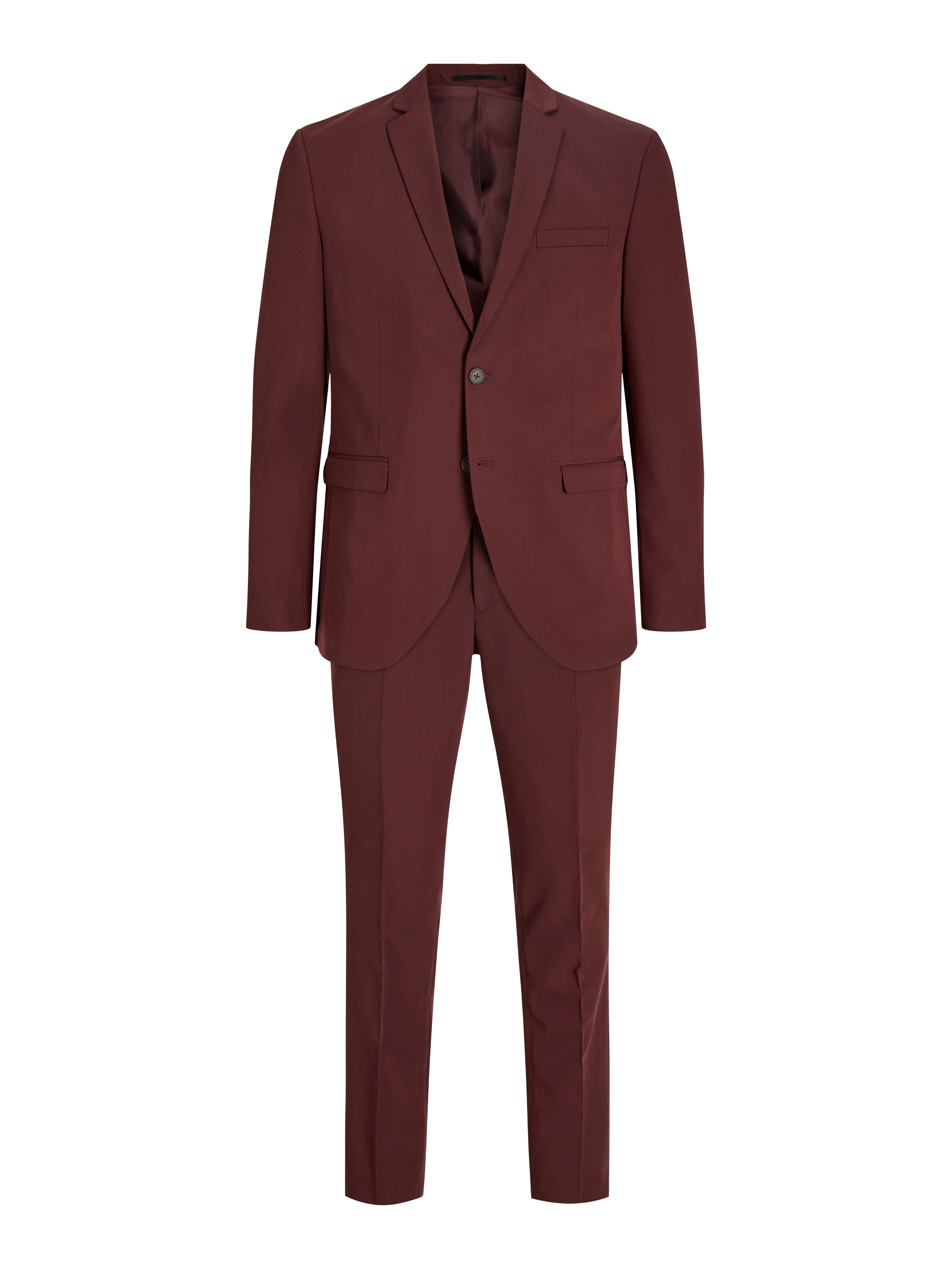 Jack & Jones Anzug "JPRFRANCO Extra schmal, pflegeleicht, stilvoll mit fallendem Revers" slim fit Materialmix aus Polyester, Viskose und Elasthan