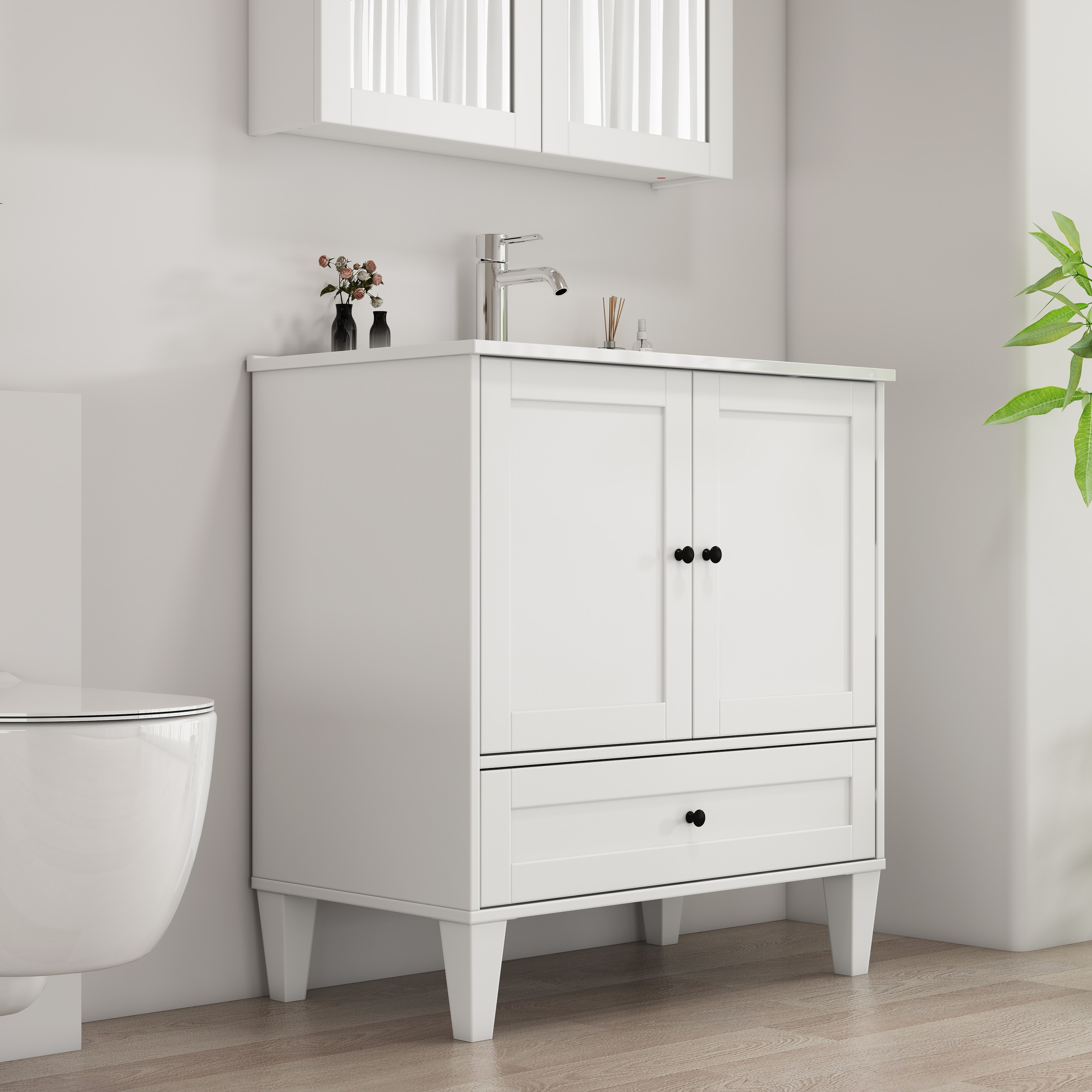 welltime Waschtisch "Amsterdam" Badmöbel inkl. Keramikwaschbecken, in versc günstig online kaufen