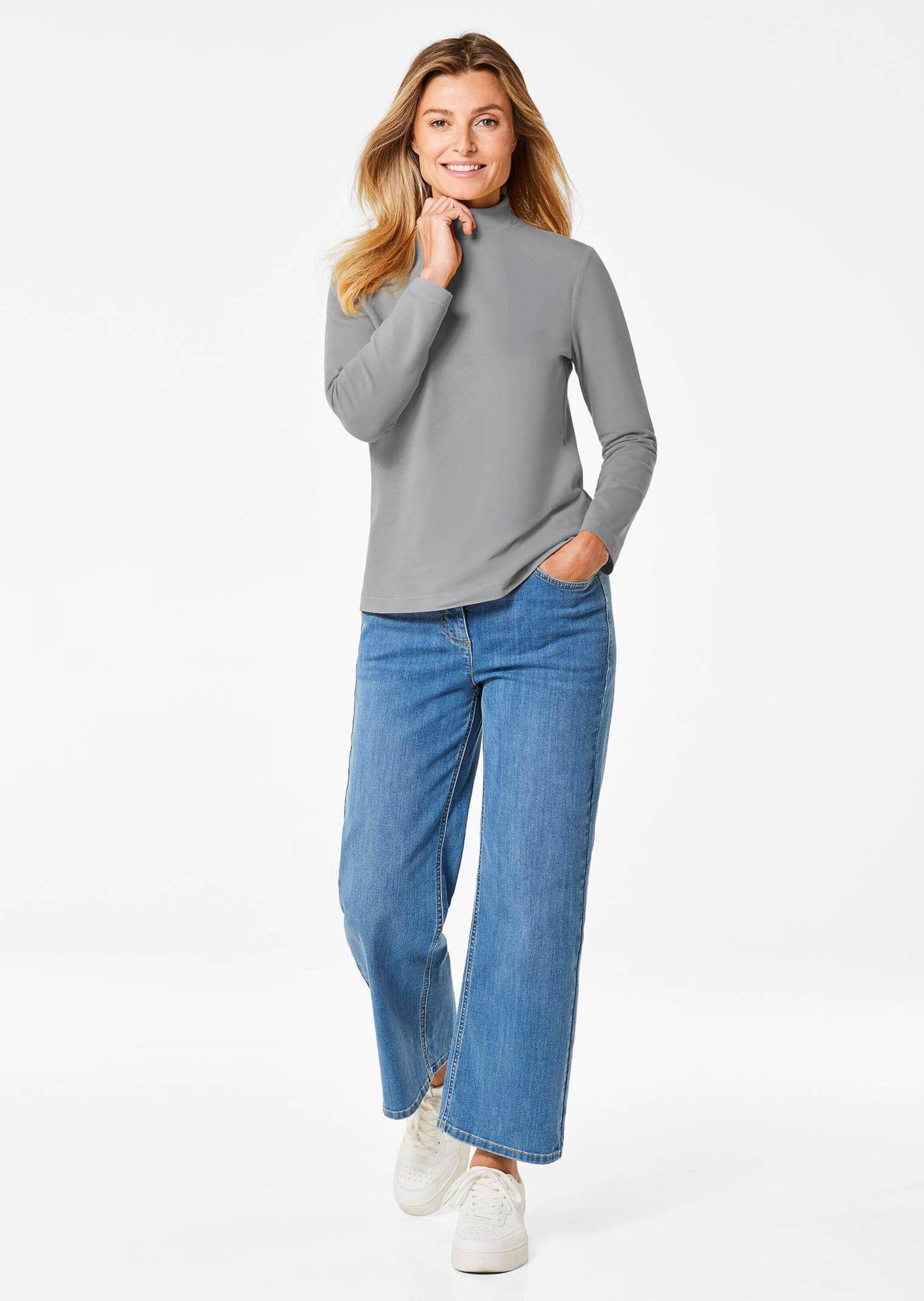 GOLDNER Longpullover "Stehkragenshirt mit Langarm" günstig online kaufen