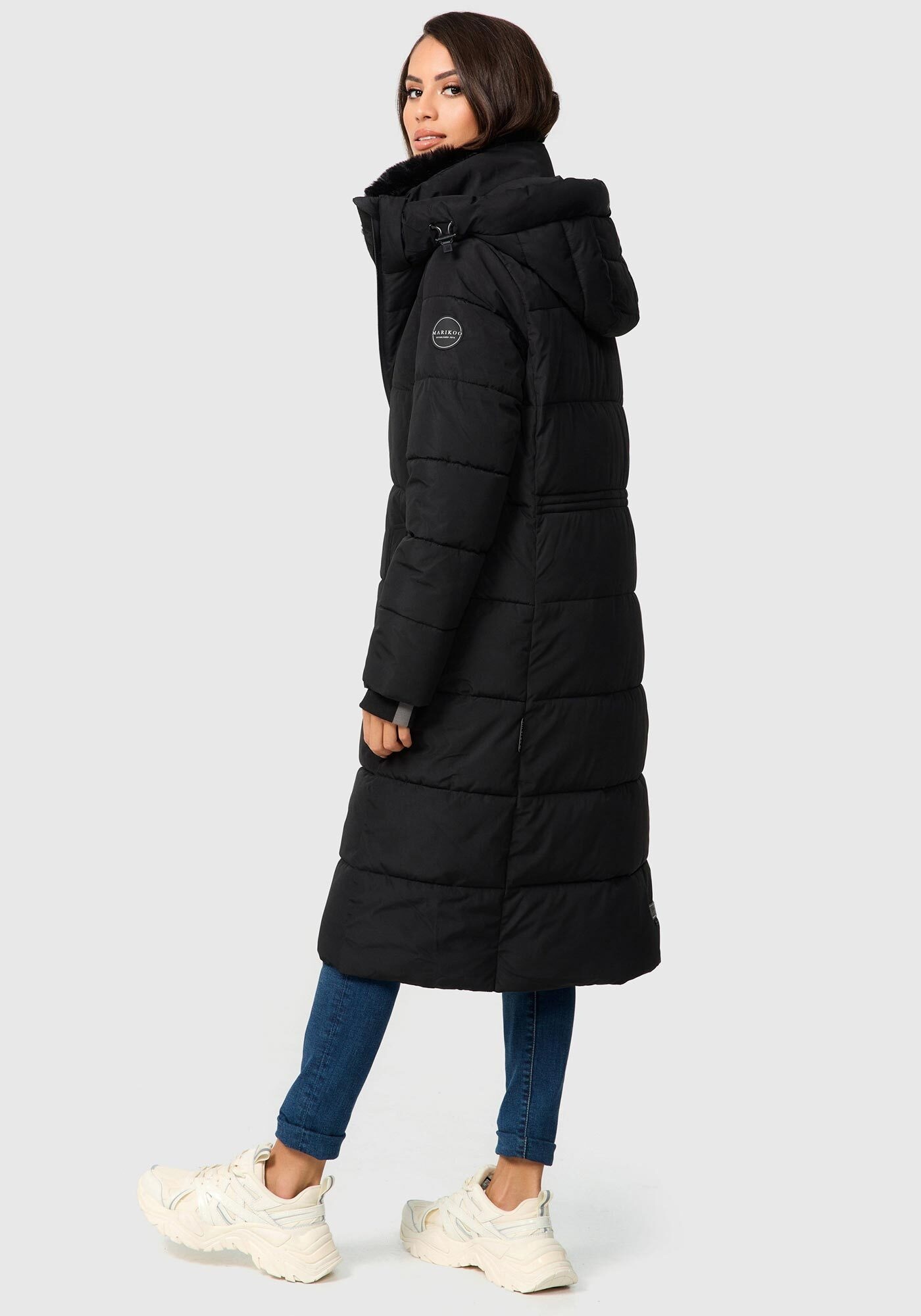 Marikoo Steppjacke »Zuraraa XVI« mit Kapuze langer Winter Mantel gesteppt
