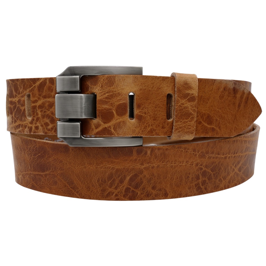 Ledergürtel ANNAMATONI "AnnaMatoni Ledergürtel Nexo Ledergürtel Nexo", Herren, Gr. TW105 - 120cm Gesamtlänge, beige (natur 640), 100% Leder, Gürtel Ledergürtel