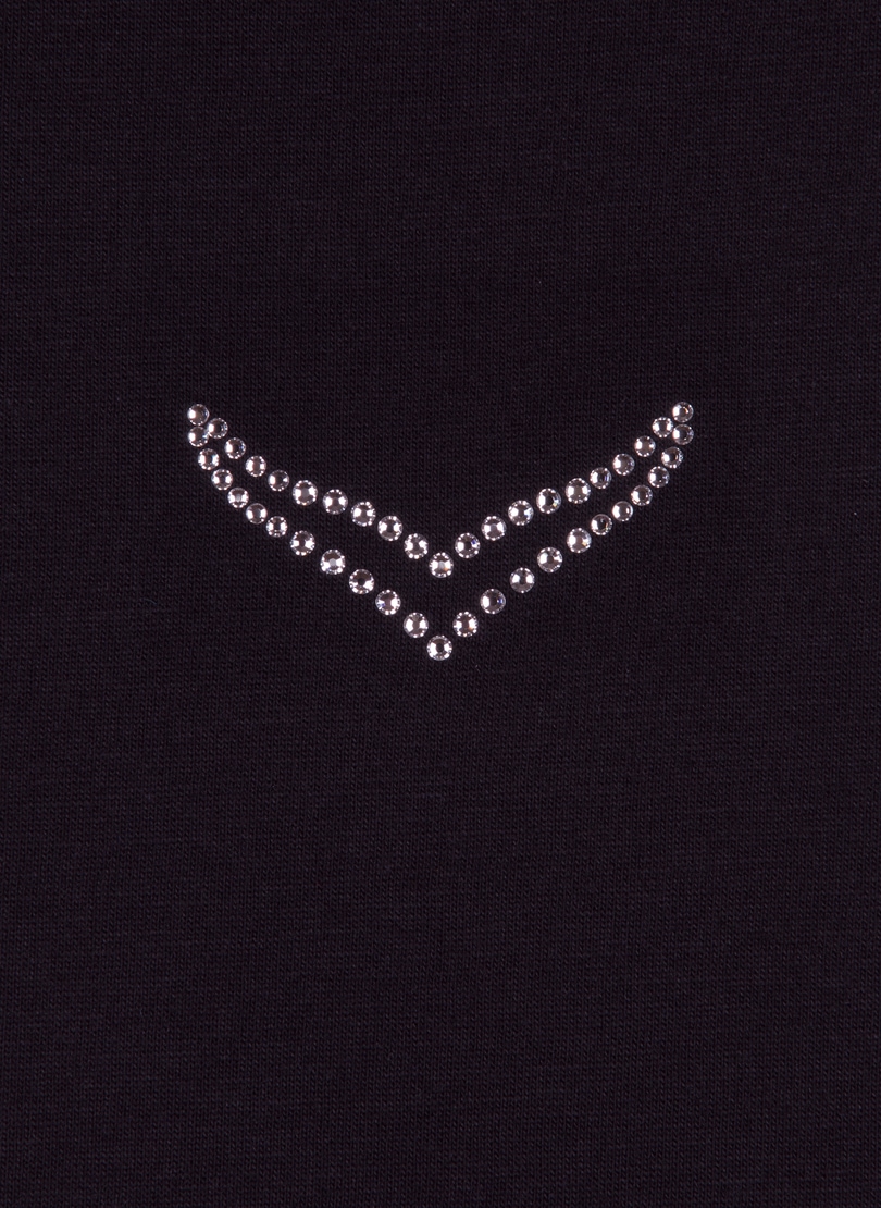 Trigema T-Shirt »TRIGEMA T-Shirt DELUXE Baumwolle mit Kristallsteinen« 1 Stk.