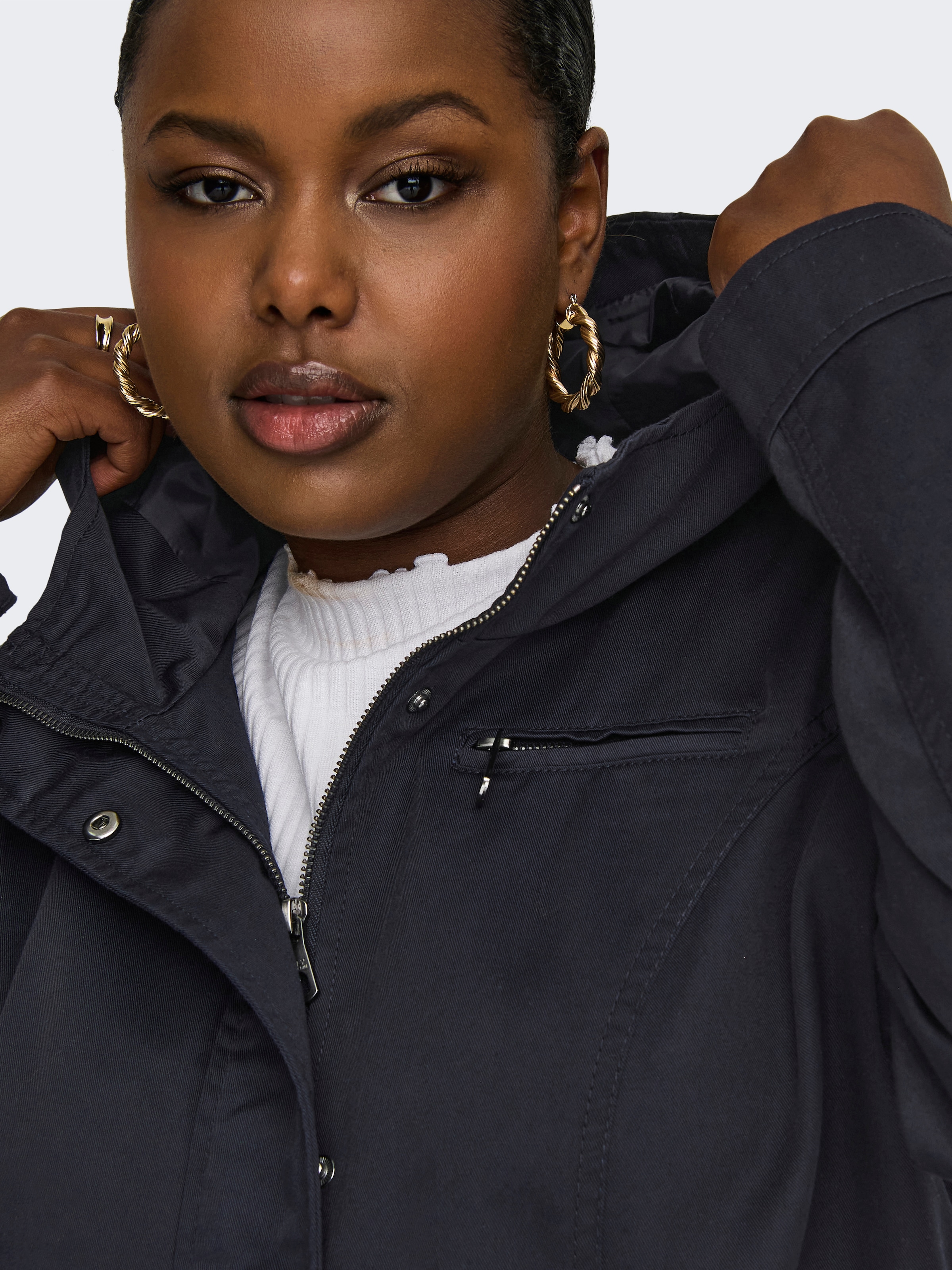 ONLY CARMAKOMA Parka »CARLORCA SPRING CANVAS PARKA OTW NOOS« mit Kapuze