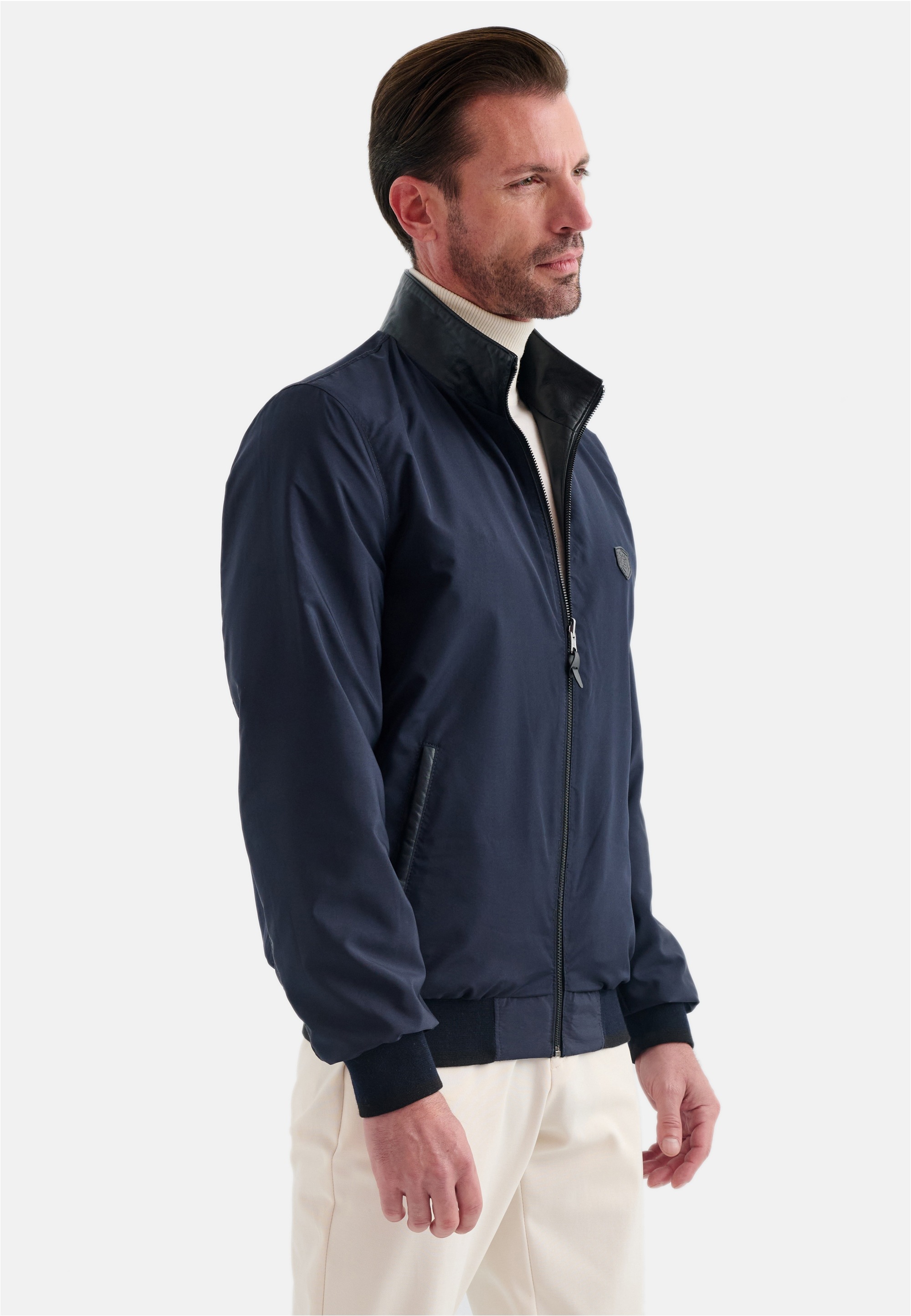 Pierre Cardin Lederjacke, mit Stehkragen