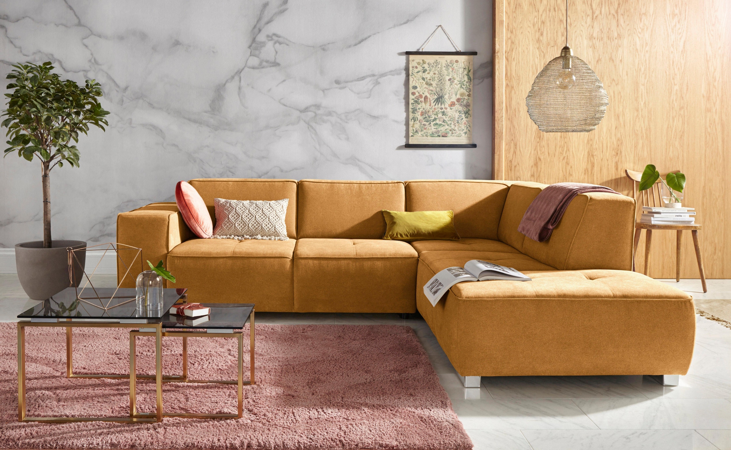 Home affaire Ecksofa "Sapporo L-Form" wahlweise Bettfunktion oder Sitztiefe günstig online kaufen