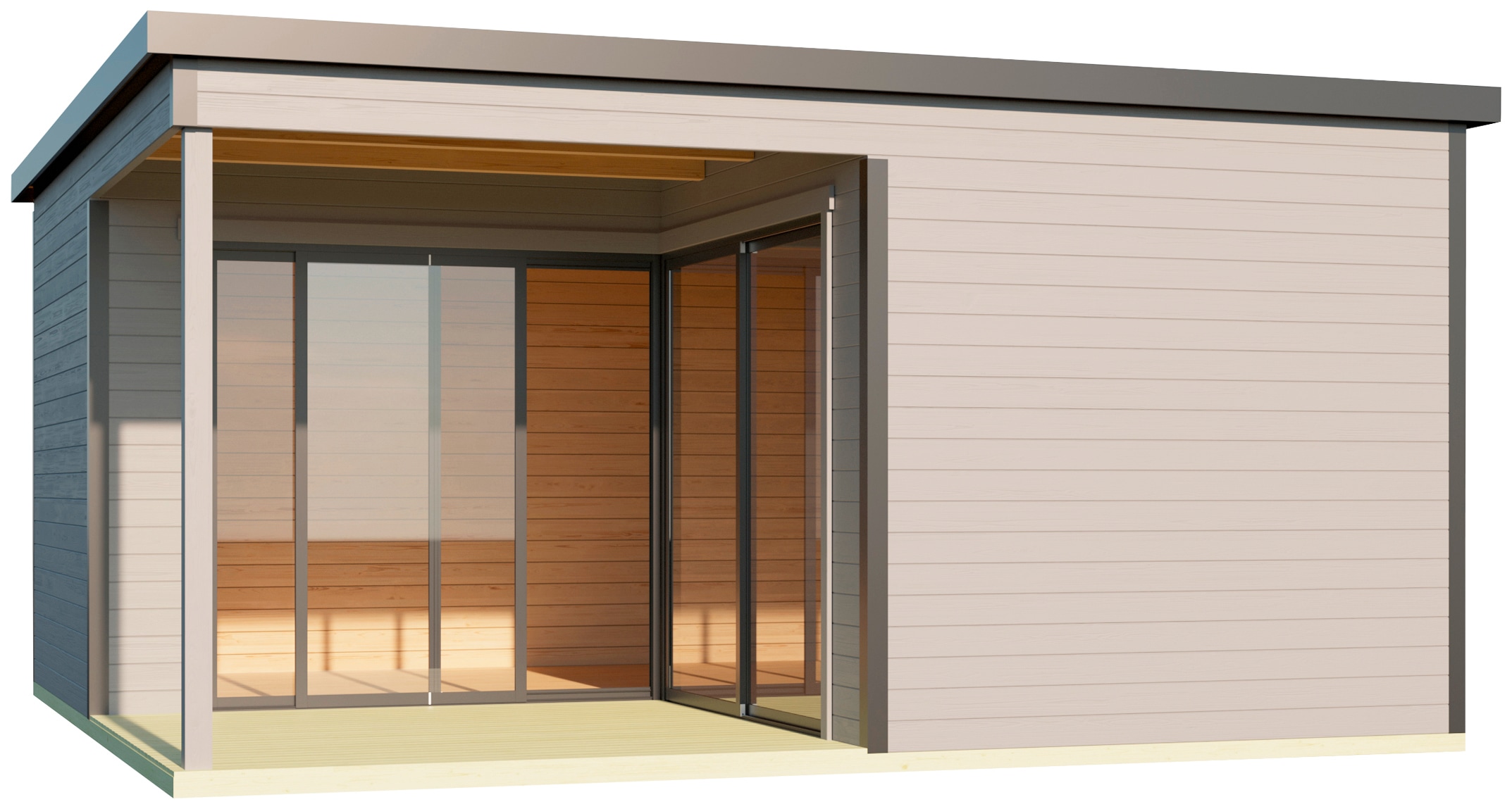 LASITA MAJA Gartenhaus "DOMEO 6 LOGGIA LICHTGRAU/ANTHRAZIT", (Set), mit Übe günstig online kaufen