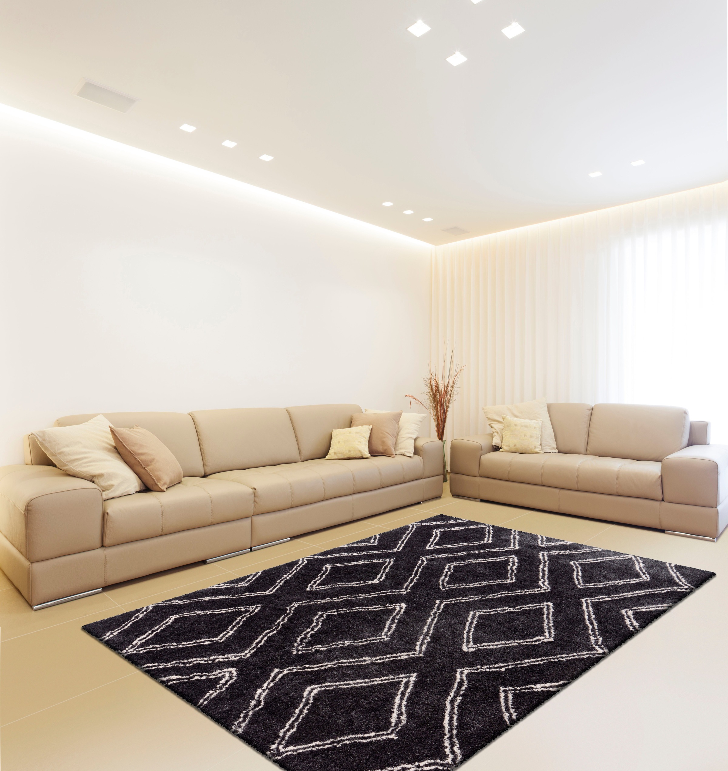 calo-deluxe Hochflor-Teppich »Elvar-2000«, rechteckig, 27 mm Höhe, besonders weich durch Microfaser, Wohnzimmer