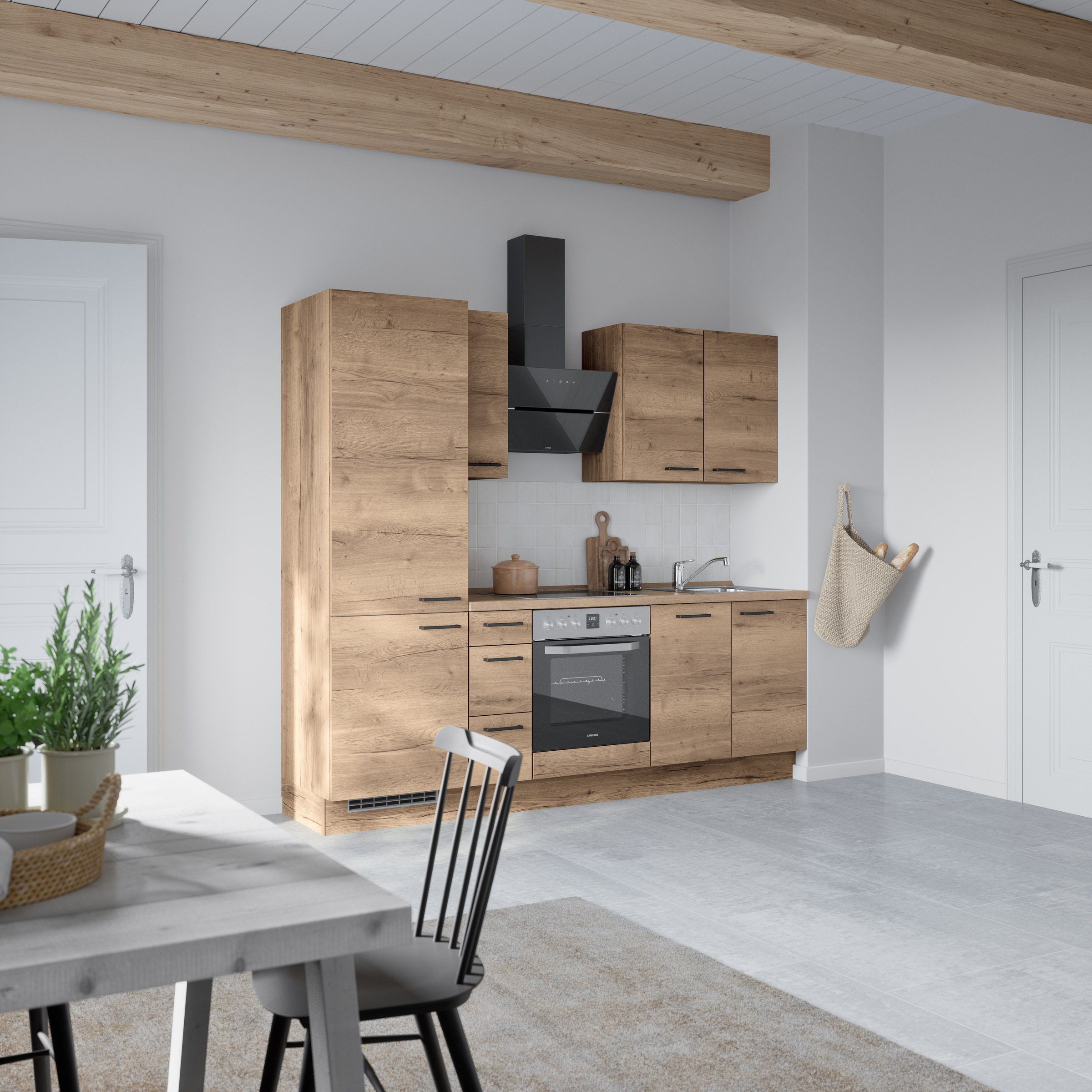 nobilia® Küchenzeile »"Structura II"«, vormontiert, Ausrichtung wählbar, Breite 240 cm, wahlw. mit E-Geräten