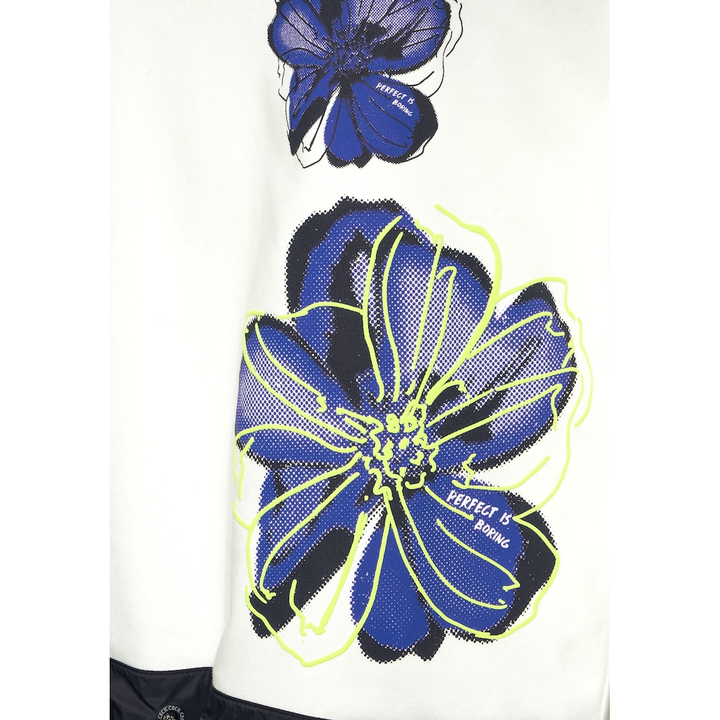Damenmode Shirts & Sweatshirts Cecil Sweatshirt, mit Blumenmotiv creme
