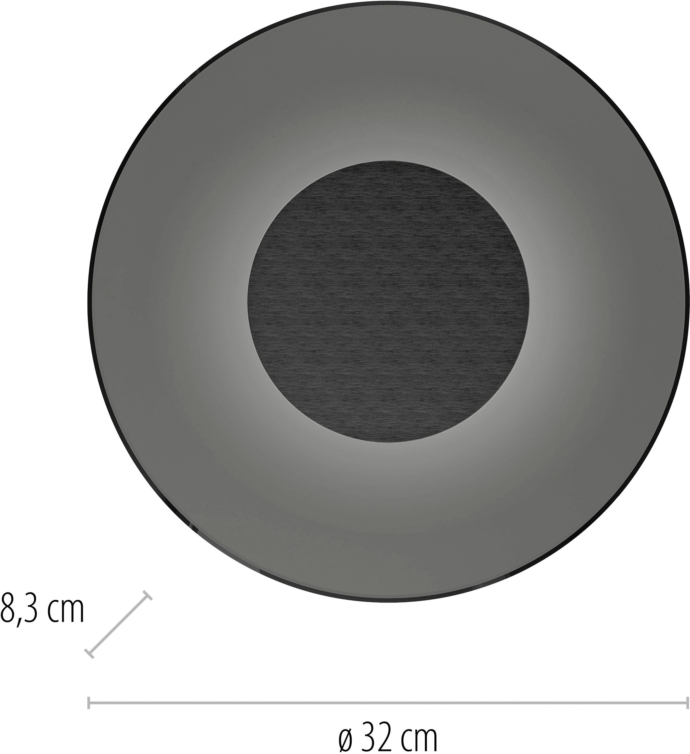 Neuhaus PURE LED Wandleuchte »PURE Moon« LED-Board 1 Stk. Warmweiß Dimmfähig über separaten Dimmer, Glas Rauchfarben