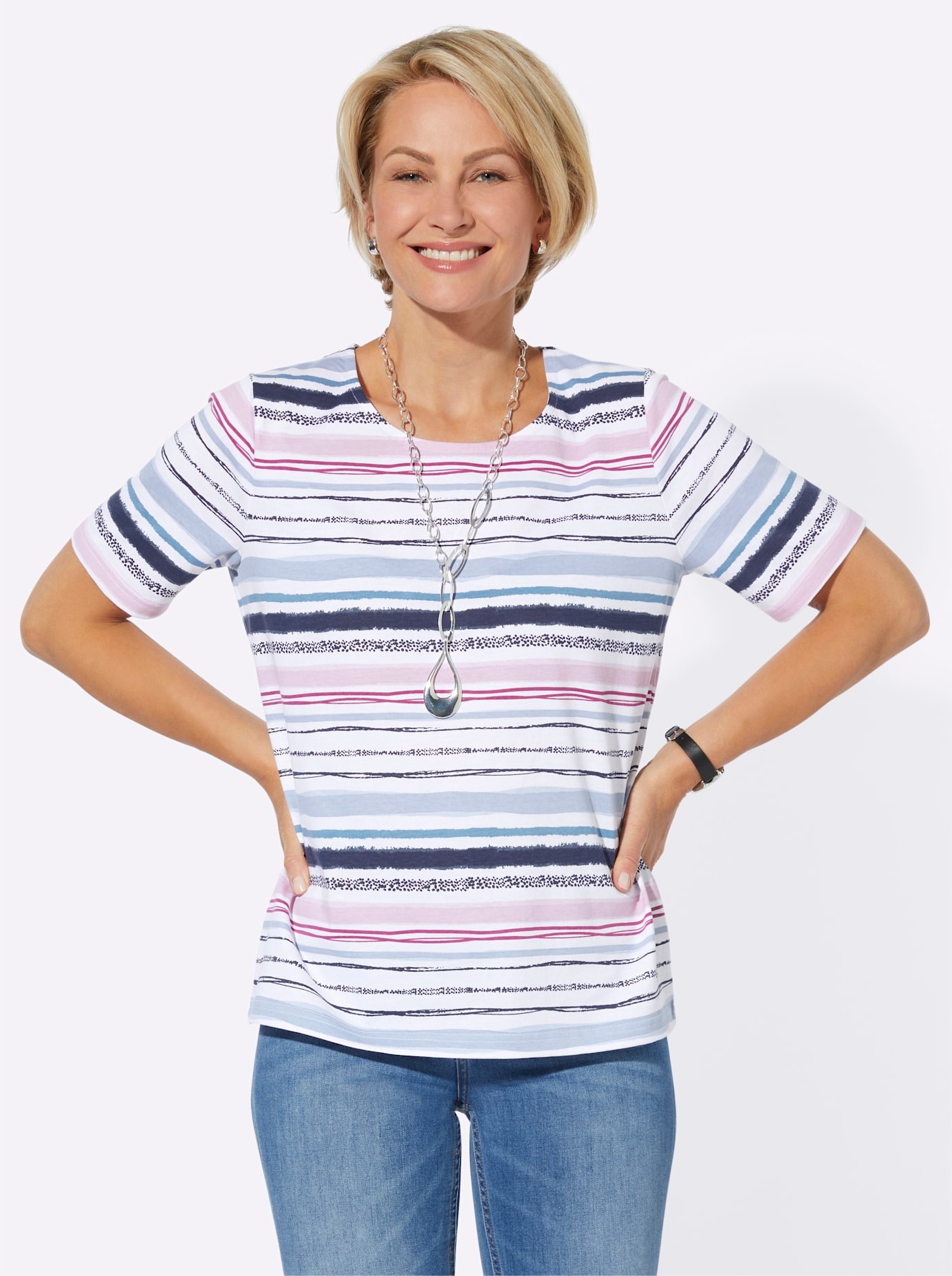 Casual Looks Rundhalsshirt "Shirt" 1 Stk. tlg. günstig online kaufen