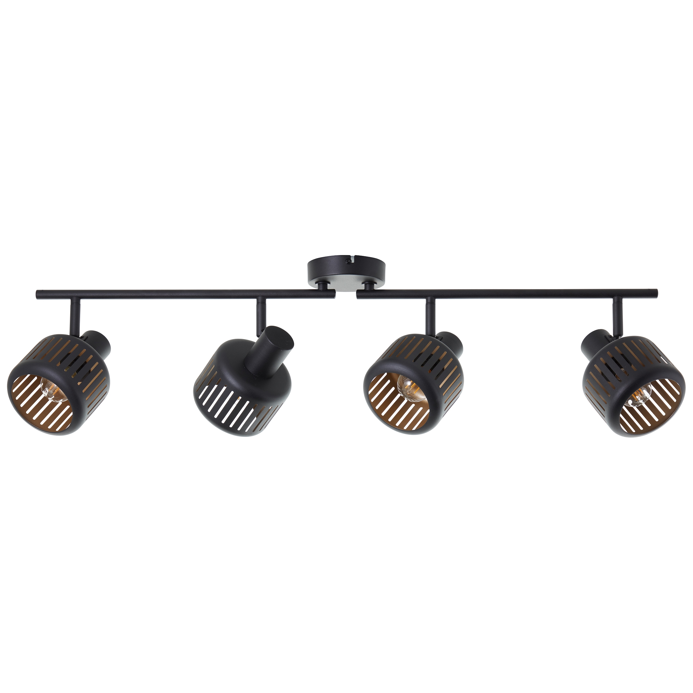 Brilliant Deckenstrahler »Tyas«, 4 flammig, Leuchtmittel E14 | ohne Leuchtmittel, Spotrohr, 84 cm Breite, 4 x E14, schwenkbar, Metall, schwarz gold