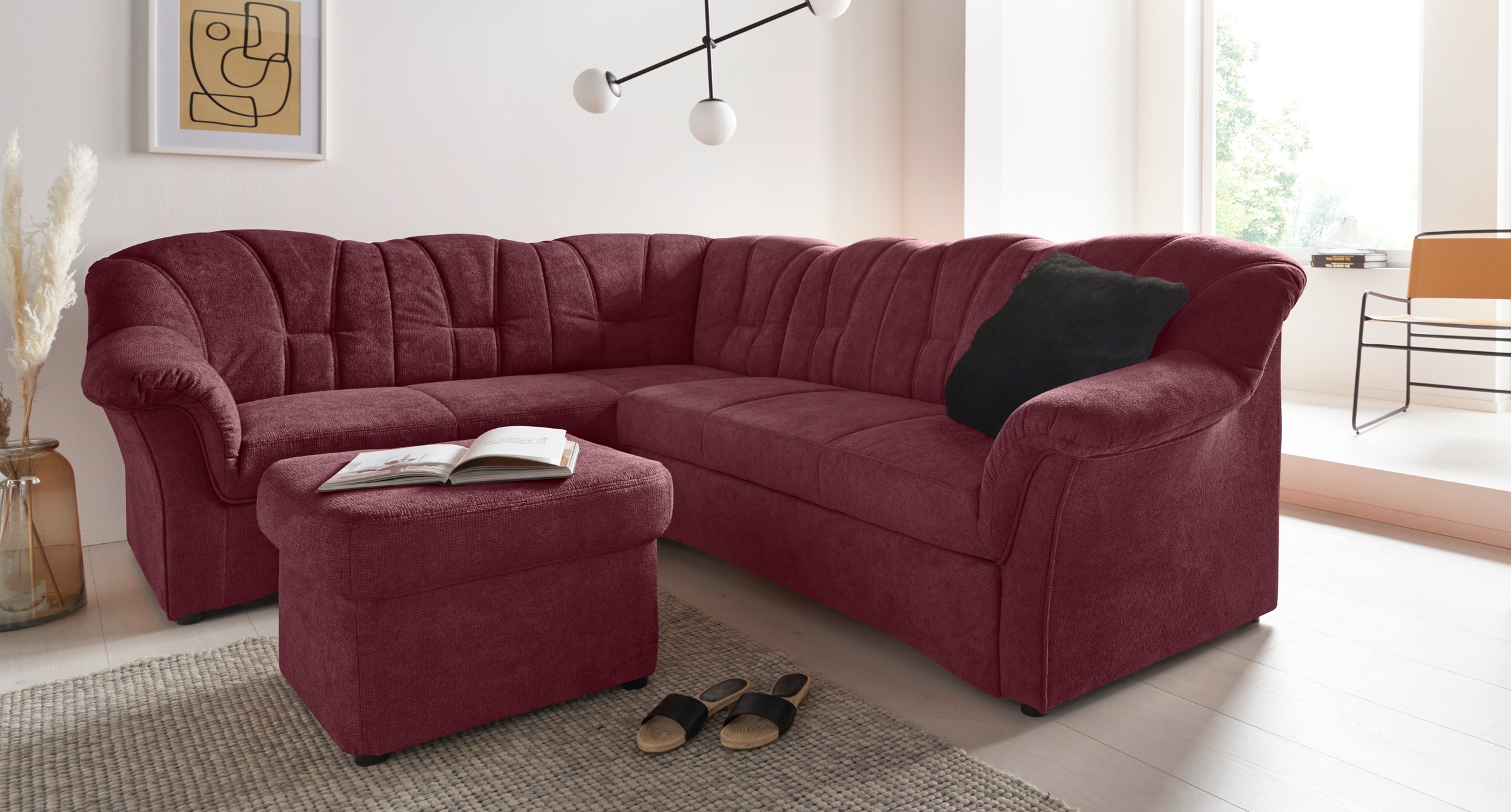 DOMO collection Ecksofa »Papenburg B/T/H: 242/190/84 cm L-Form«, wahlweise mit Bettfunktion, Langer Schenkel links oder rechts