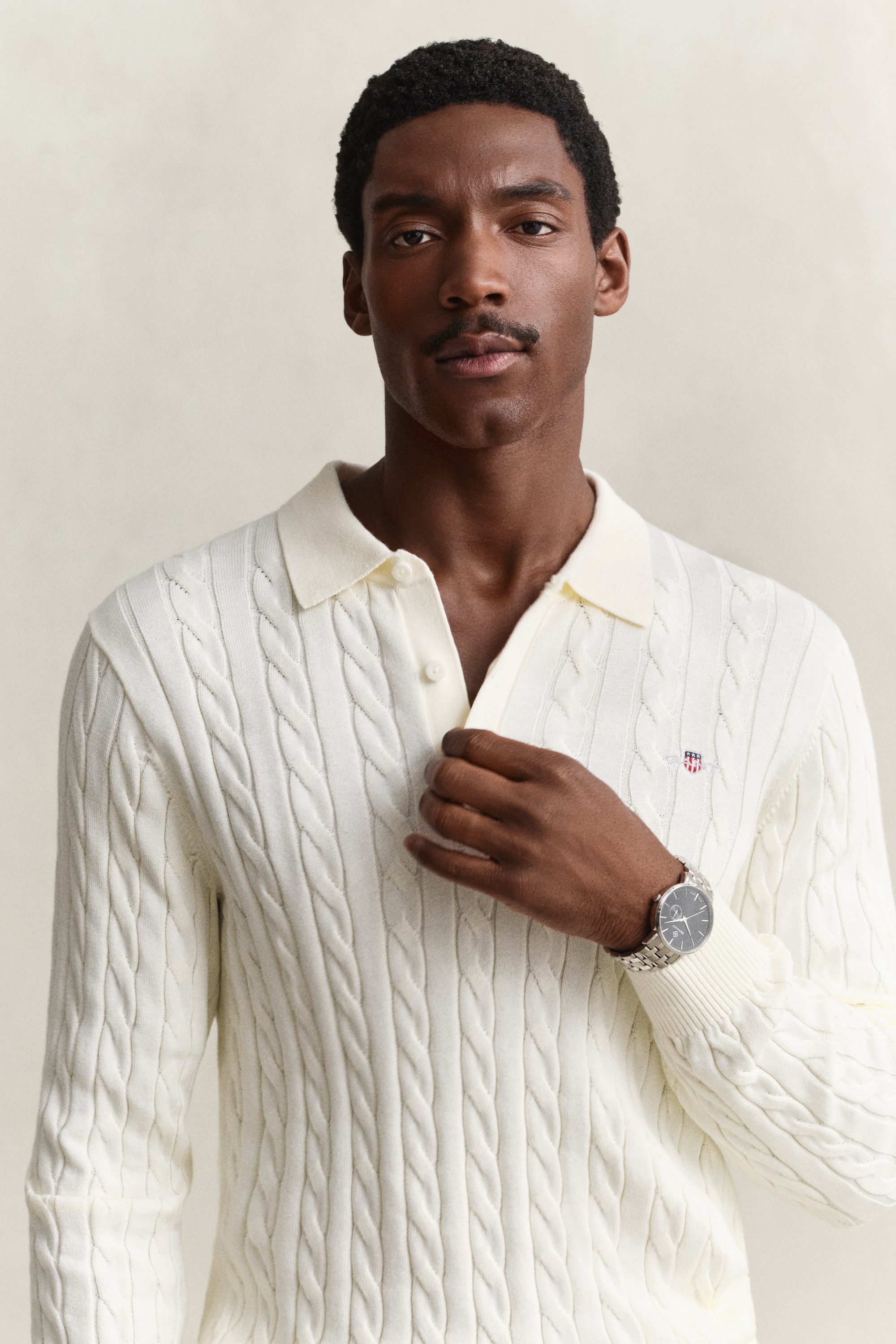 Gant Polokragenpullover »COTTON CABLE POLO« Regular fit mit Polokragen