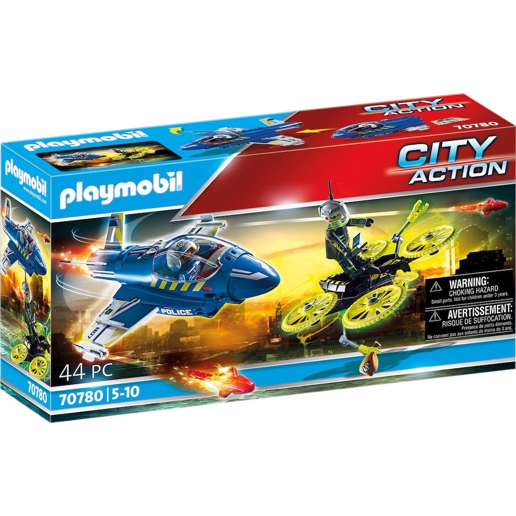 Playmobil® Konstruktions-Spielset »Polizei-Jet: Drohnen-Verfolgung (70780), City Action«, (44 St.)