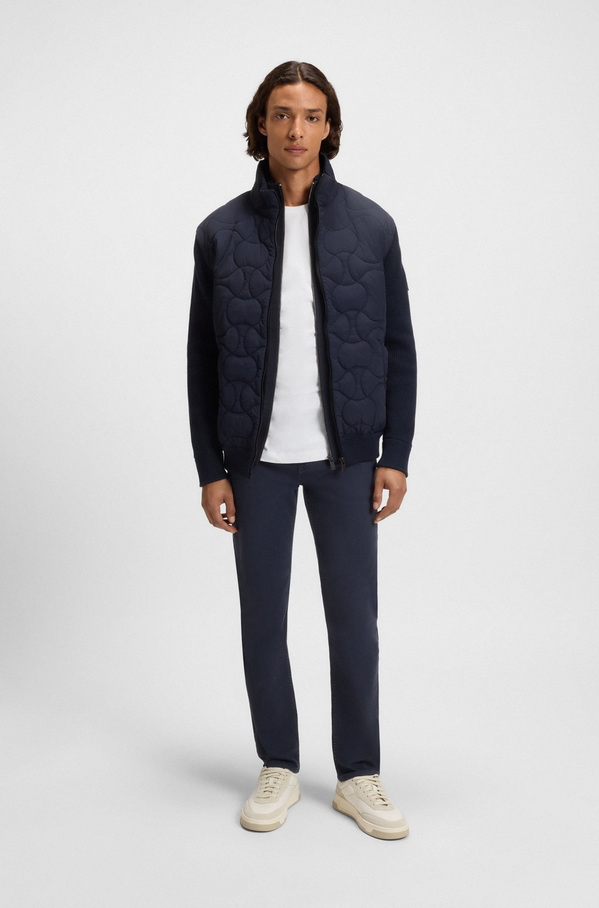 BOSS ORANGE Strickjacke »Kanozip«, mit Reißverschluss