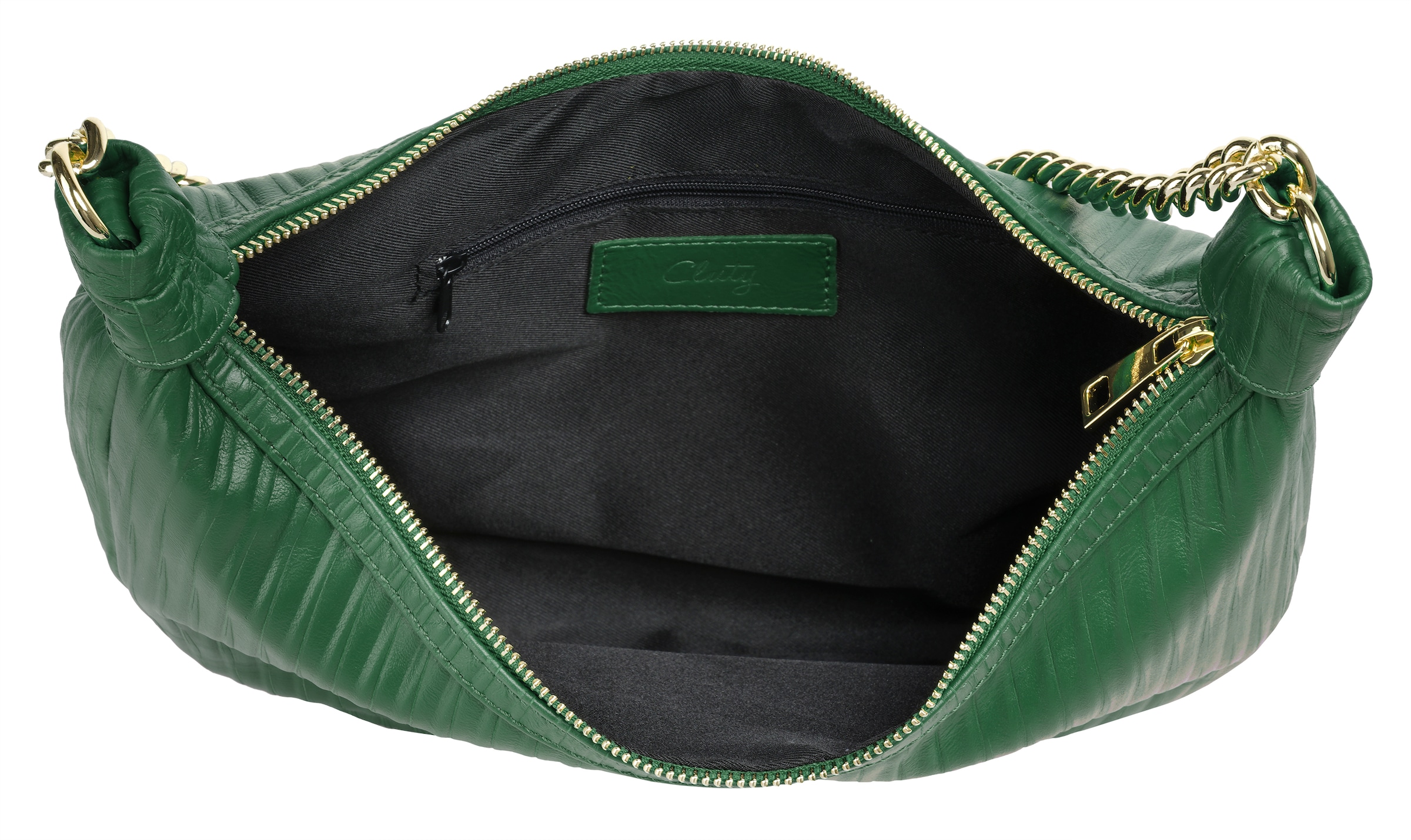 Cluty Umhängetasche, echt Leder, Made in Italy