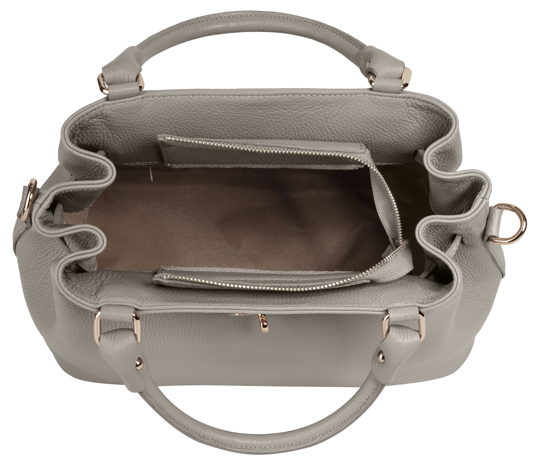 Samantha Look Henkeltasche, echt Leder, Made in Italy, geräumige Henkeltasche mit Smartphonefach