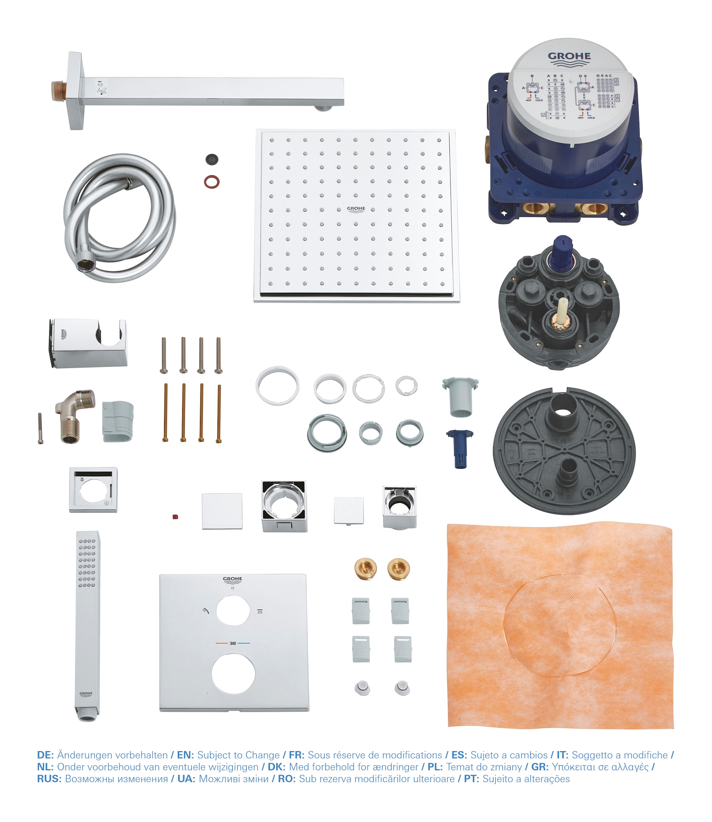 Grohe Duschsystem »Grohtherm Cube«, (Packung), mit langlebieger und scheinender Oberfläche