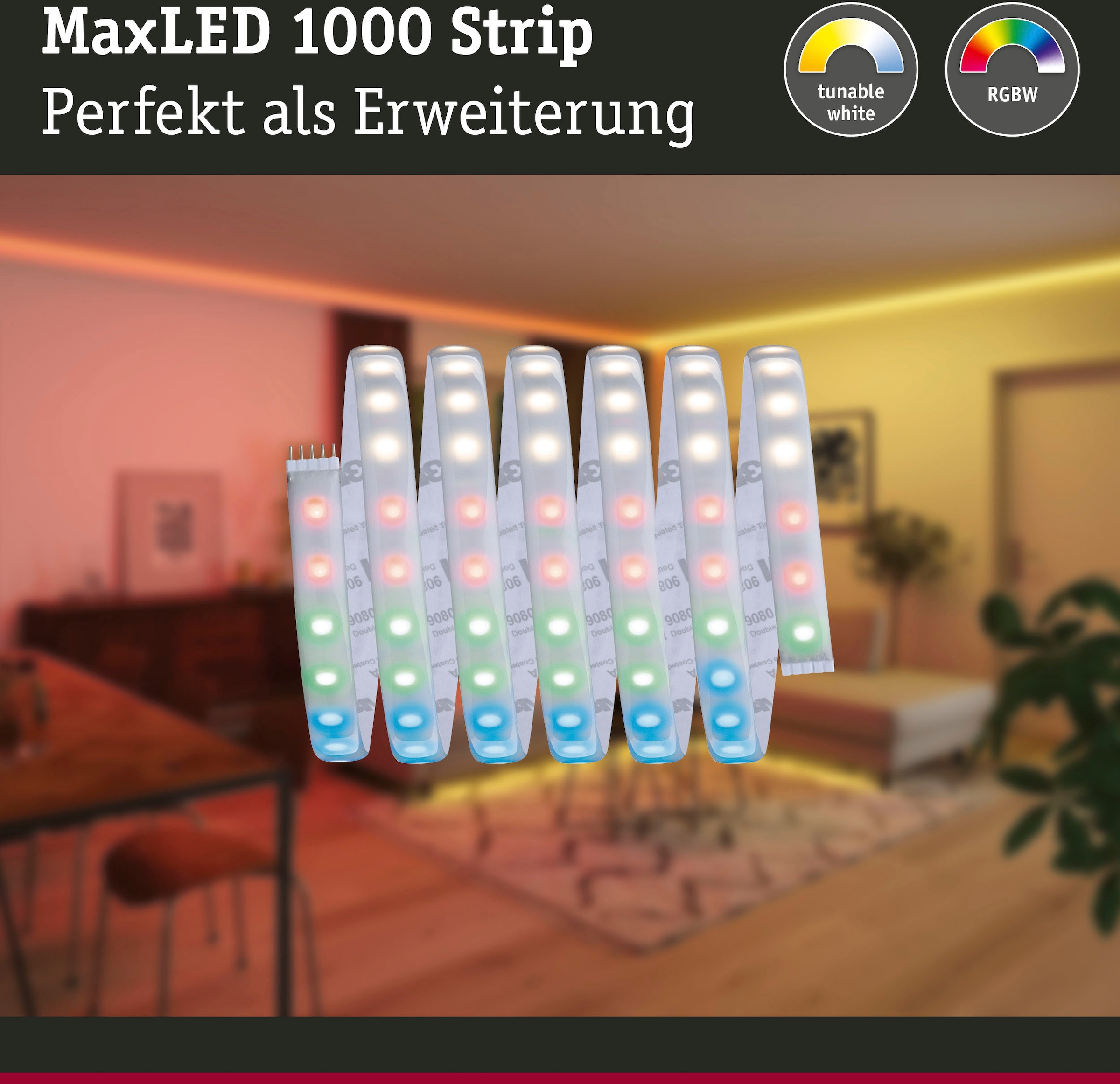 RGBW Stripe bestellen 1000 3000K RGBW »MaxLED 1 230/24V BAUR LED-Streifen Paulmann Cover St.-flammig, Silber«, 2,5m | 28W IP44