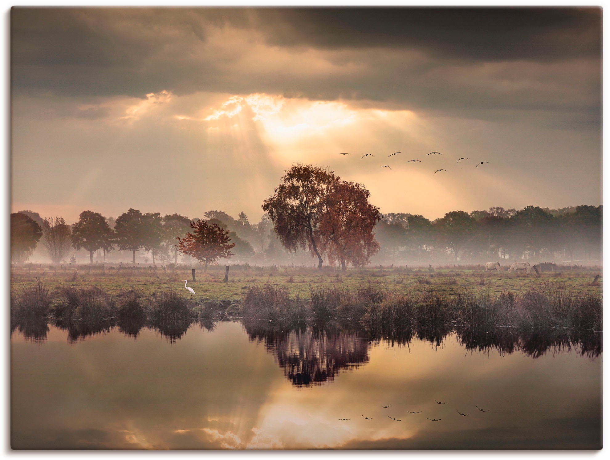 Artland Leinwandbild "Der Herbst in seiner stillen Einsamkeit", Gewässer, (1 St.), auf Keilrahmen gespannt