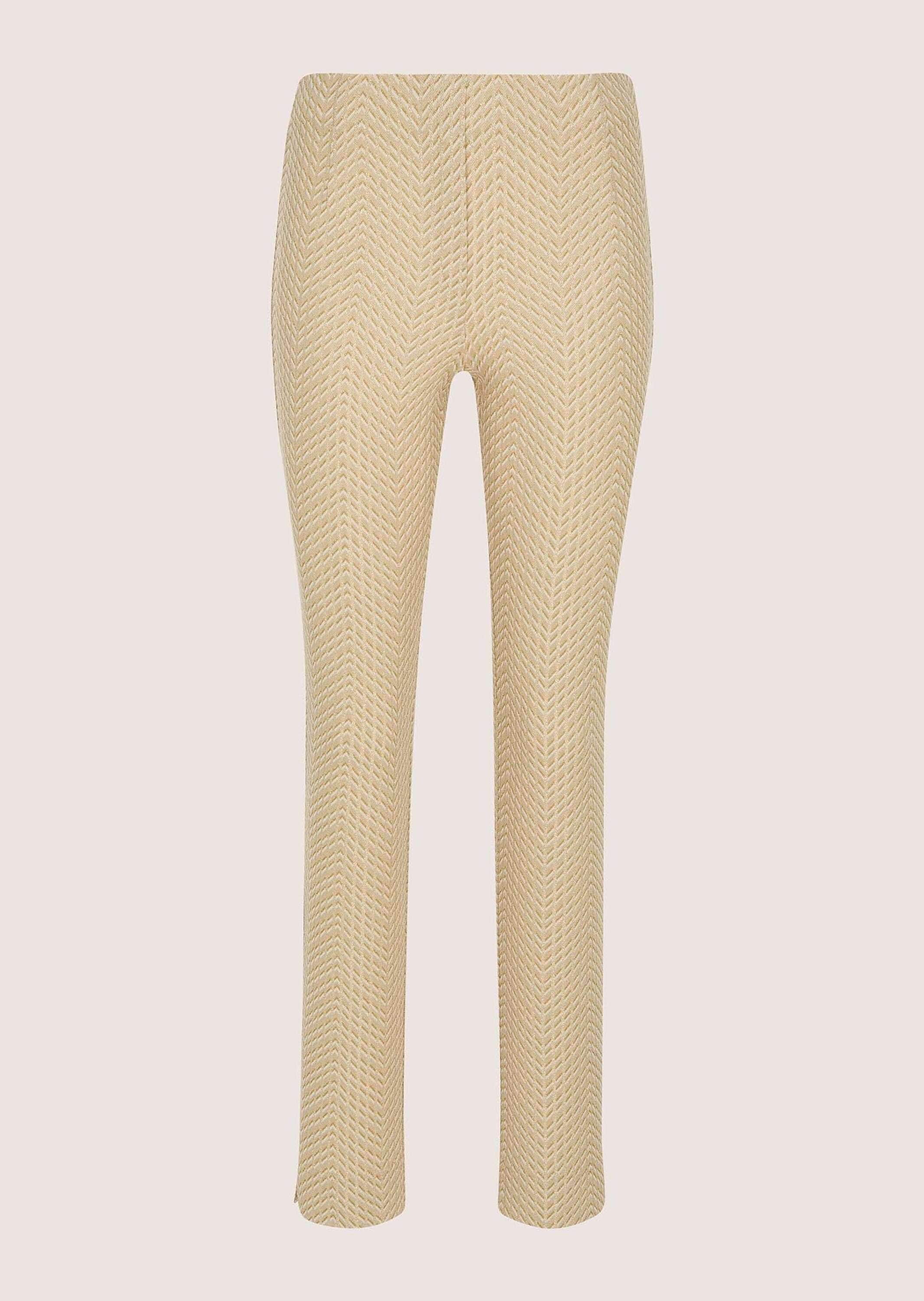 MADELEINE Jerseyhose "Jerseyhose Jacquardhose mit grafischem Muster" Teilungsnaht