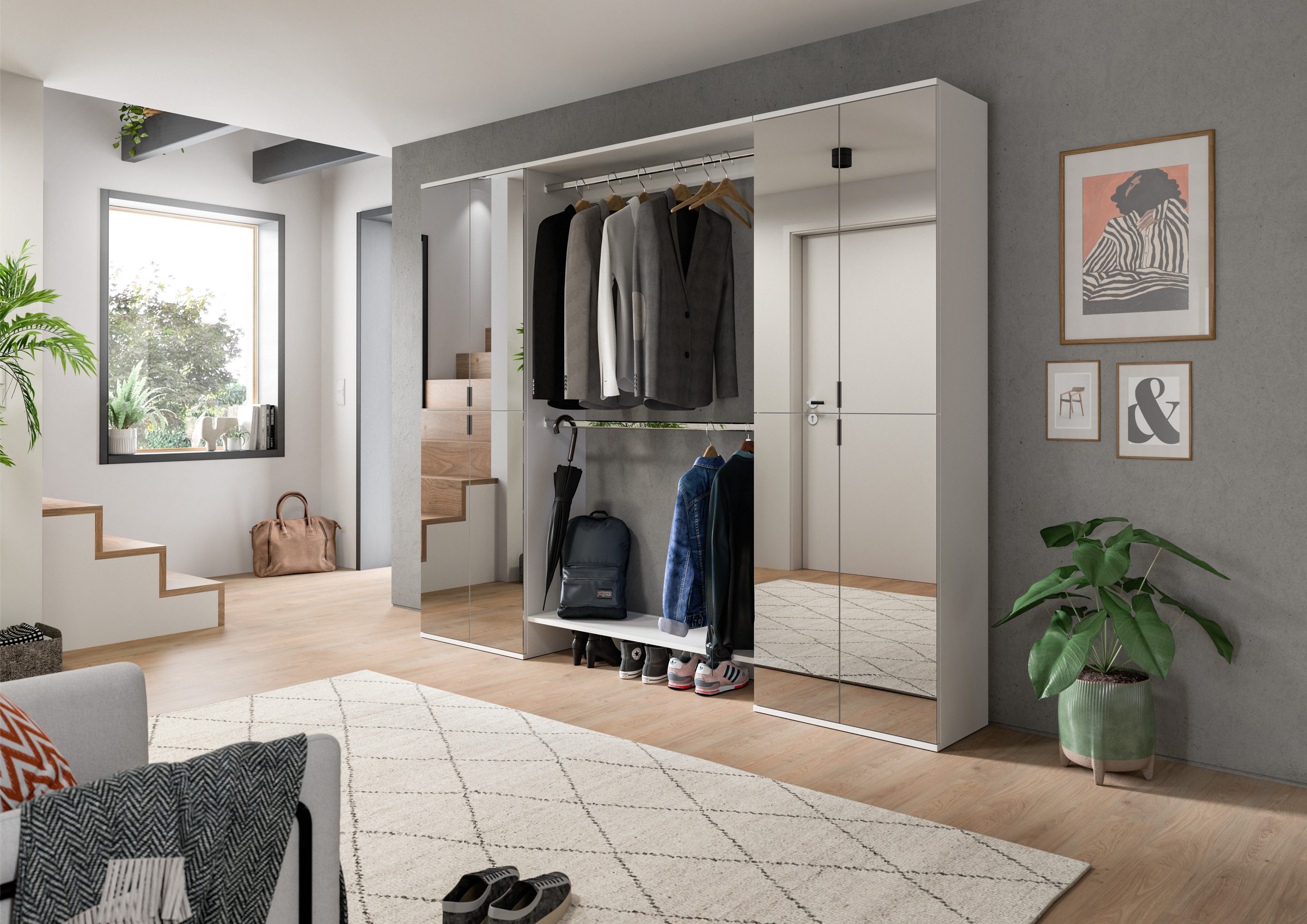 INOSIGN Garderoben-Set "Trondheim, Garderobenset 3-tlg. Breite 232 cm,", (3 günstig online kaufen