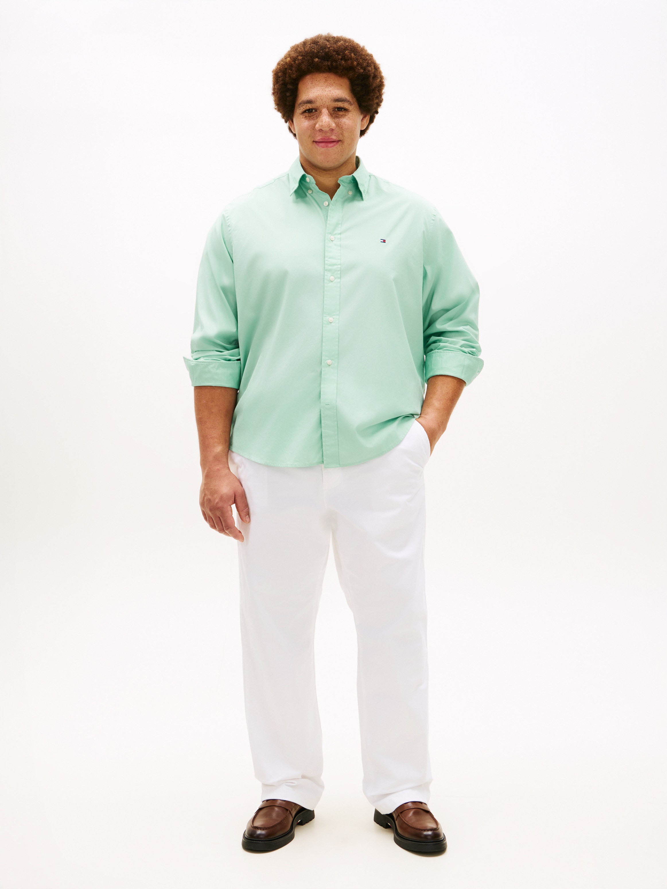 Thumbnail - Tommy Hilfiger Big & Tall Langarmhemd "BT-FLEX POPLIN SOLID" Große Größen, regular fit