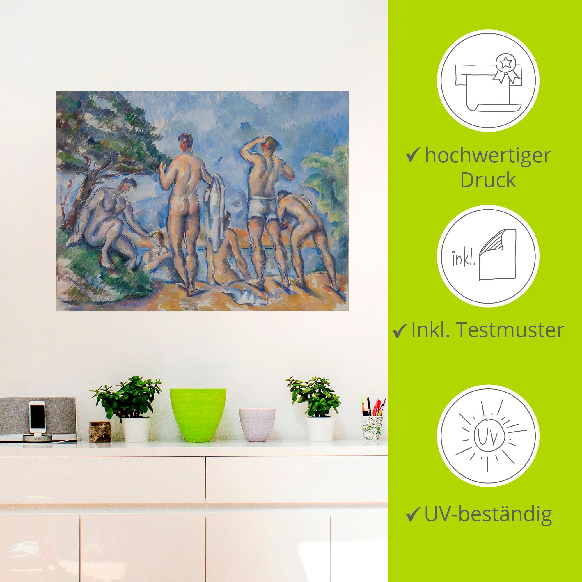 Artland Kunstdruck »Badende. 1890-92«, Erotische Bilder, (1 St.), als Alubild, Leinwandbild, Wandaufkleber oder Poster in versch. Größen