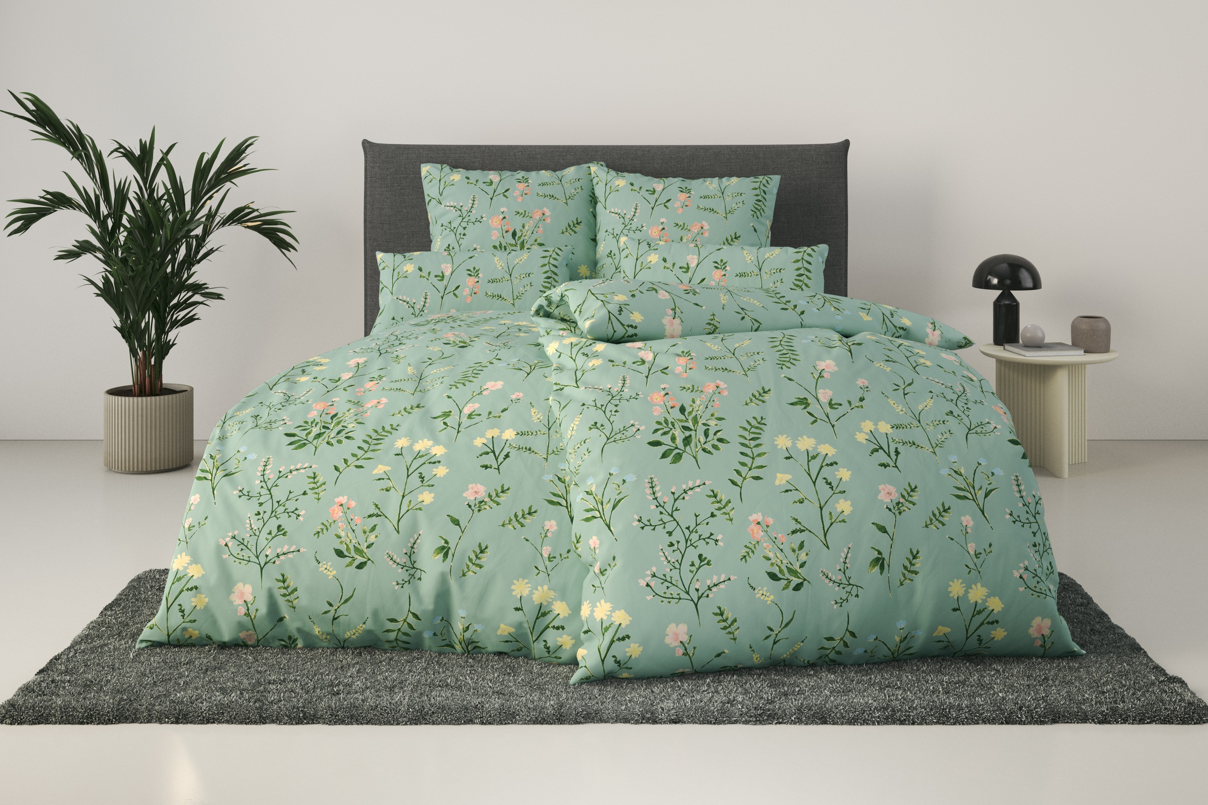 OTTO home Bettwäsche "Claara" 2 Stk. mit Blumen Design, skandinavisch, roma günstig online kaufen