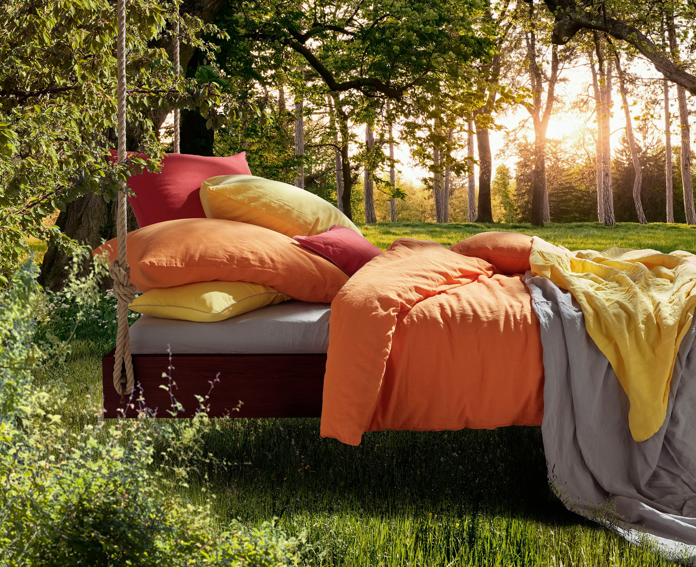 fleuresse Bettwäsche »Provence in Gr. 135x200, 155x220 oder 200x200 cm«, Halbleinen, 50% Baumwolle, 50% Leinen, Gr. 135x200, 155x220, 200x200cm
