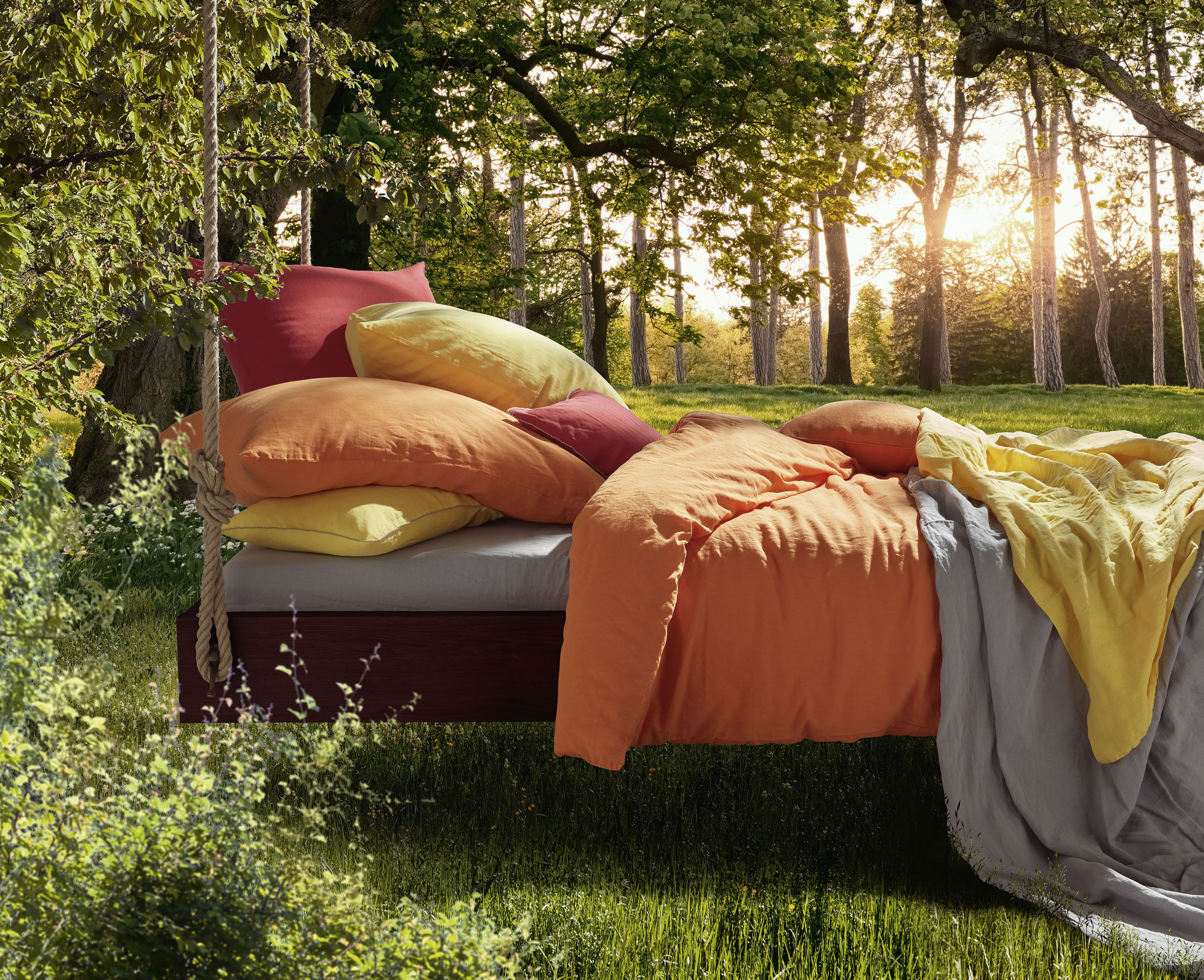 fleuresse Bettwäsche "Provence in Gr. 135x200, 155x220 oder 200x200 cm" 3 Stk. Halbleinen, 50% Baumwolle, 50% Leinen, Gr. 135x200, 155x220, 200x200cm