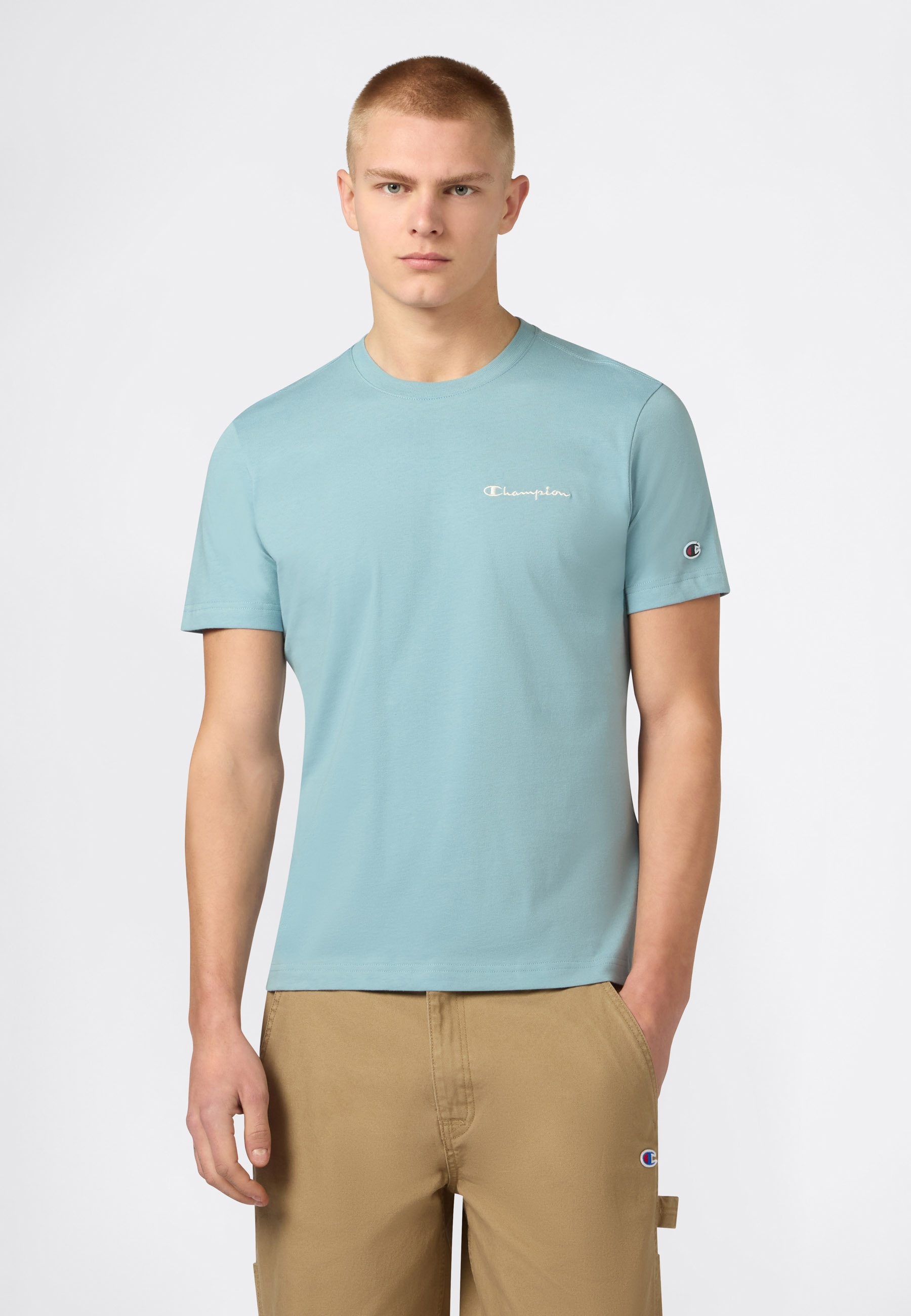 Champion T-Shirt "Icons Tee" Kurzarm, aus Baumwolle, sportliche Passform, auch in großen Größen