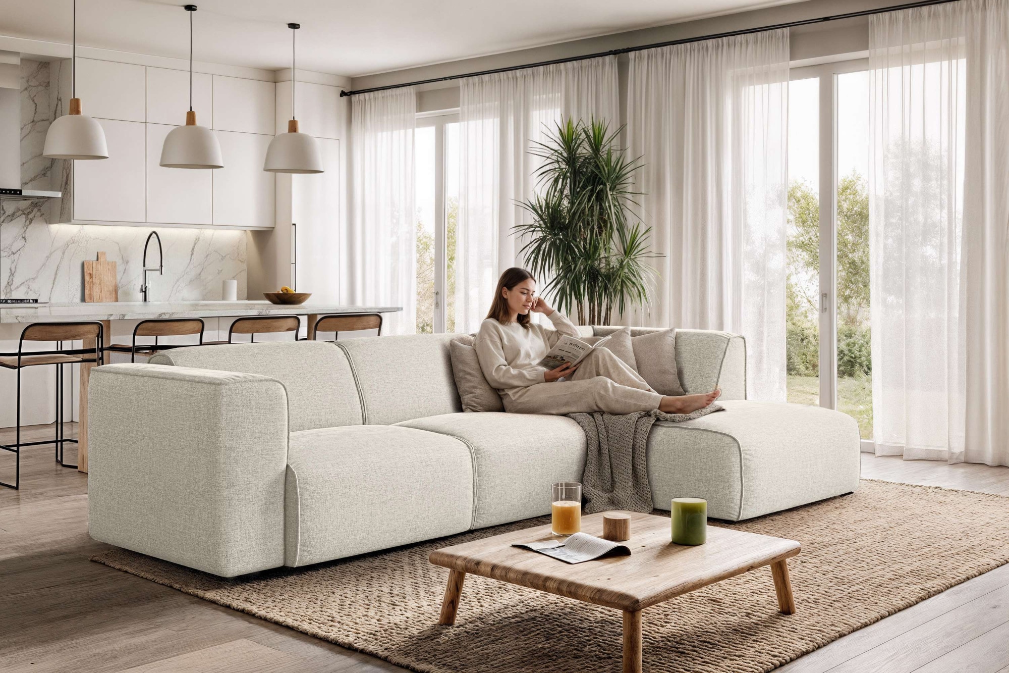 OTTO home Ecksofa "Merid L-Form, jederzeit durch Module erweiterbar, B/T/H: günstig online kaufen