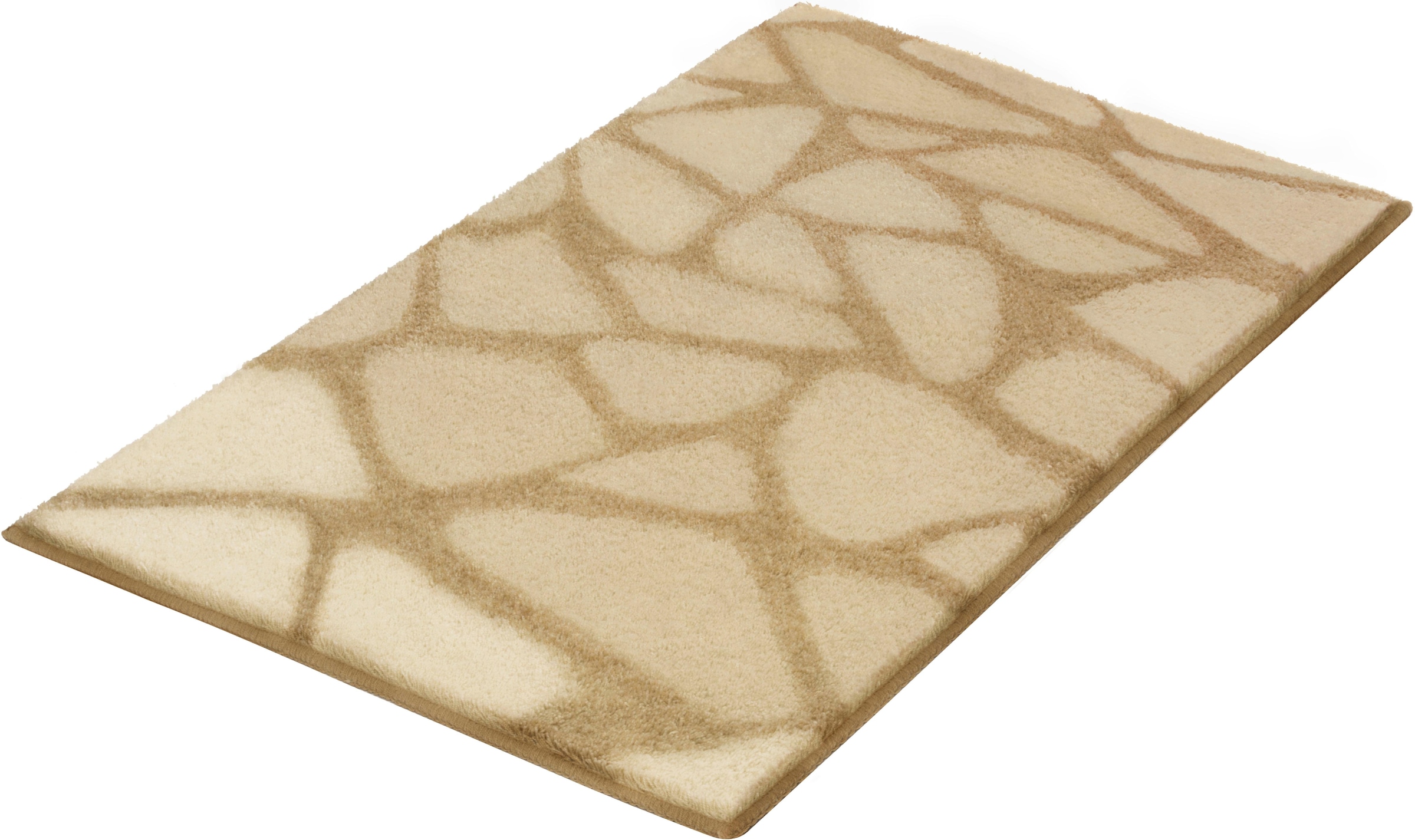 Kleine Wolke Badematte "Inspire, Badvorleger, Badezimmer Teppich" Höhe 15 mm rutschhemmend beschichtet fußbodenheizungsgeeignet Badteppich, Stein Optik, waschbar