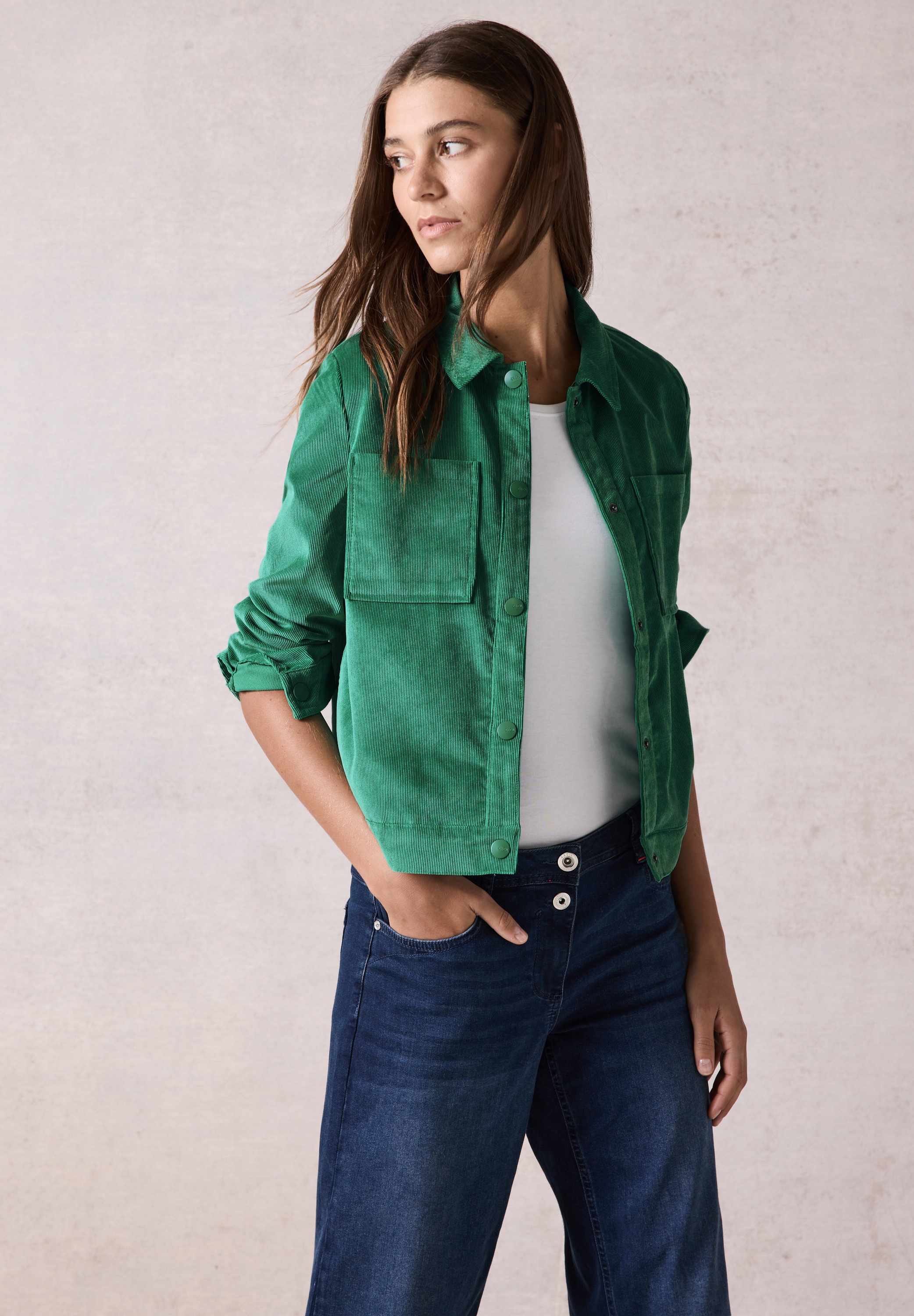 Cecil Cordjacke ohne Kapuze mit Brusttasche